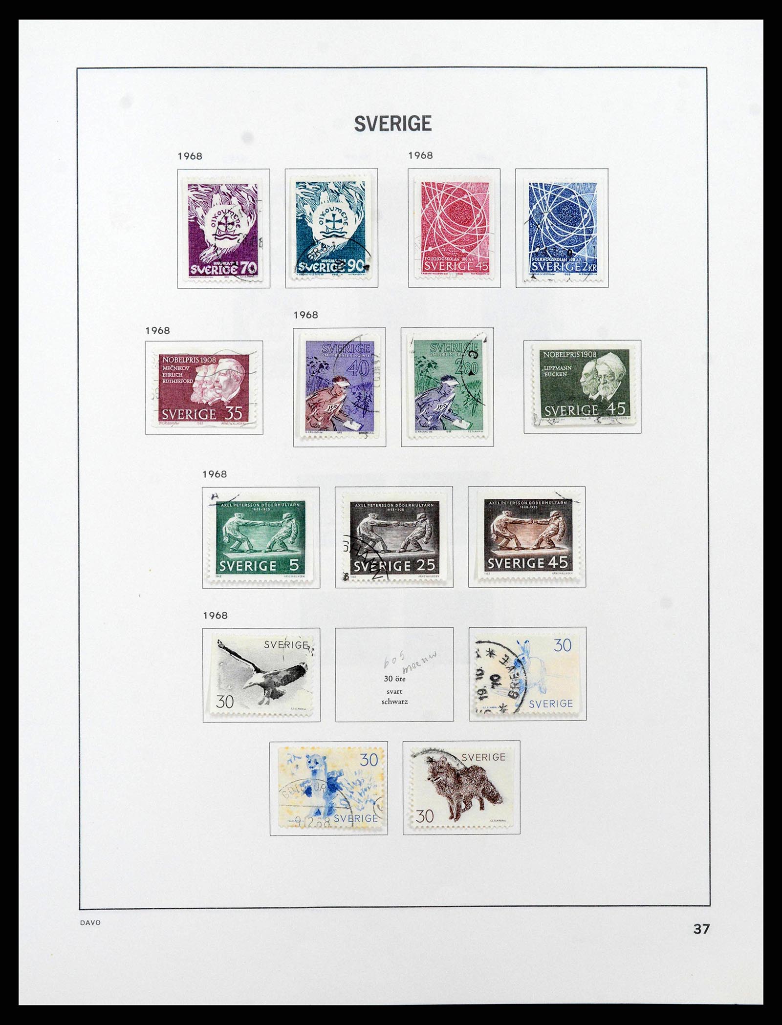 38736 0067 - Stamp collection 38736 Sweden 1855-1980.