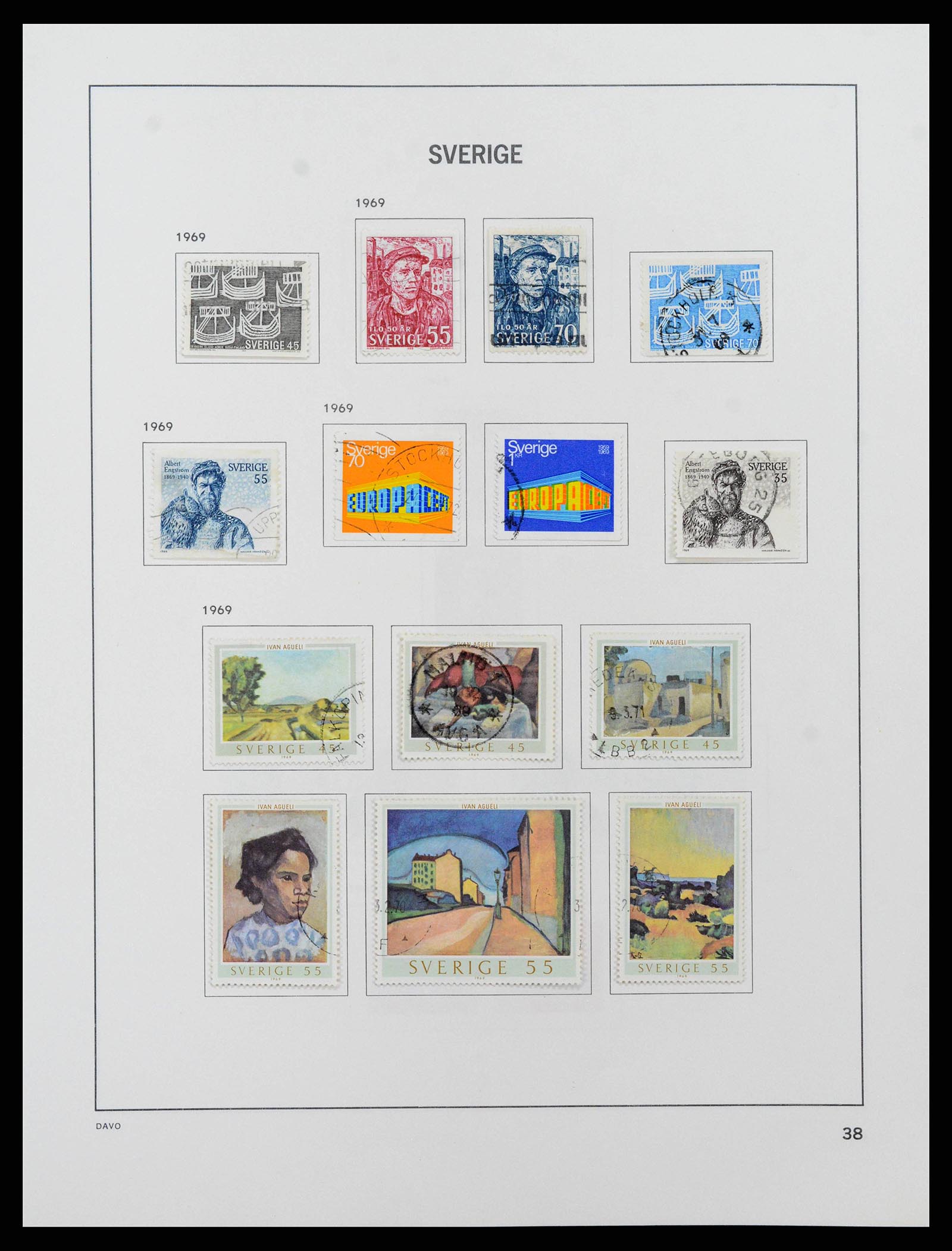 38736 0070 - Stamp collection 38736 Sweden 1855-1980.
