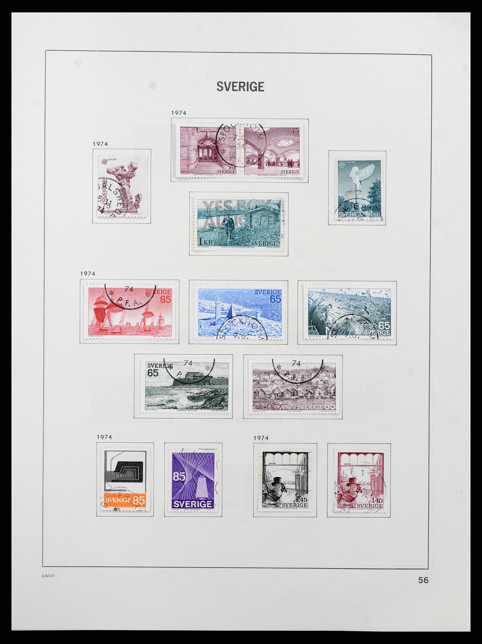38736 0101 - Stamp collection 38736 Sweden 1855-1980.