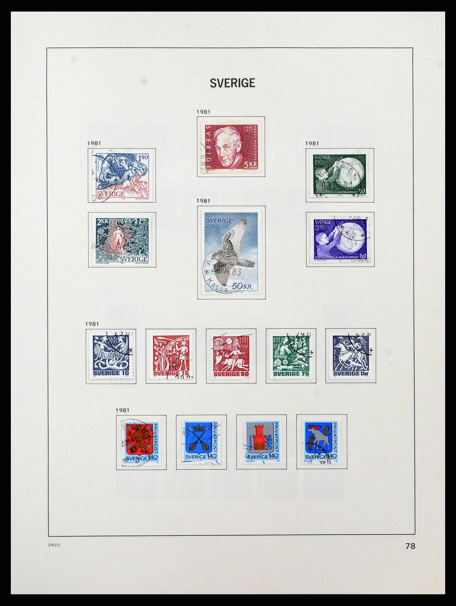 38736 0133 - Stamp collection 38736 Sweden 1855-1980.