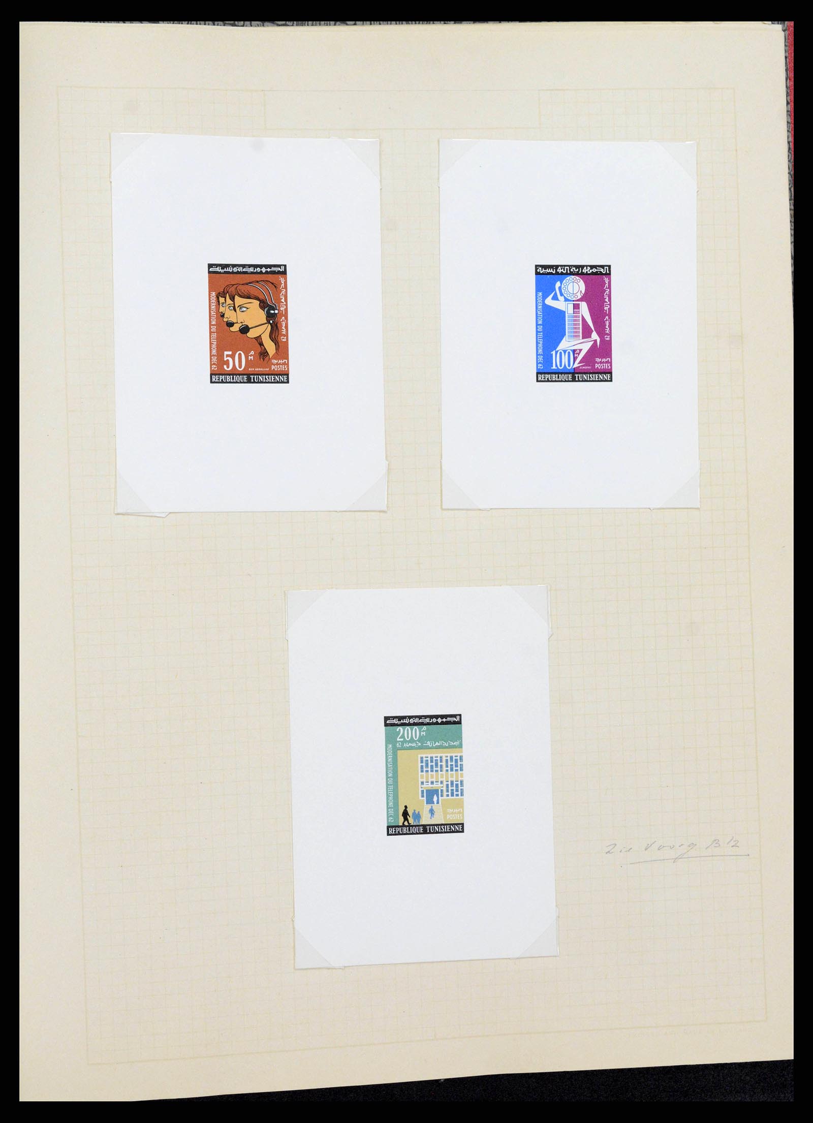 38739 0006 - Postzegelverzameling 38739 Franse koloniën epreuves 1963.