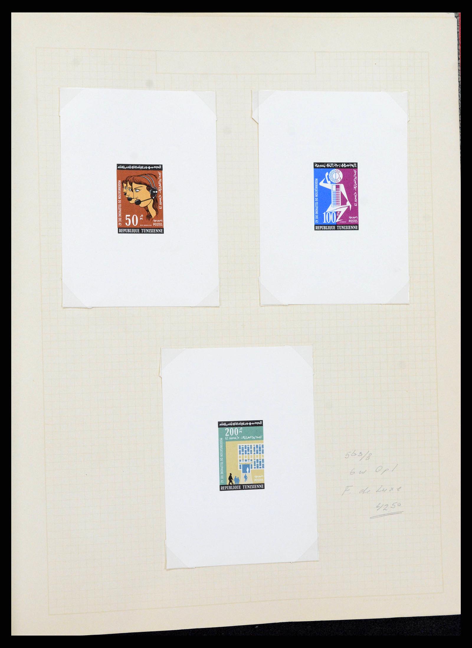 38739 0007 - Postzegelverzameling 38739 Franse koloniën epreuves 1963.