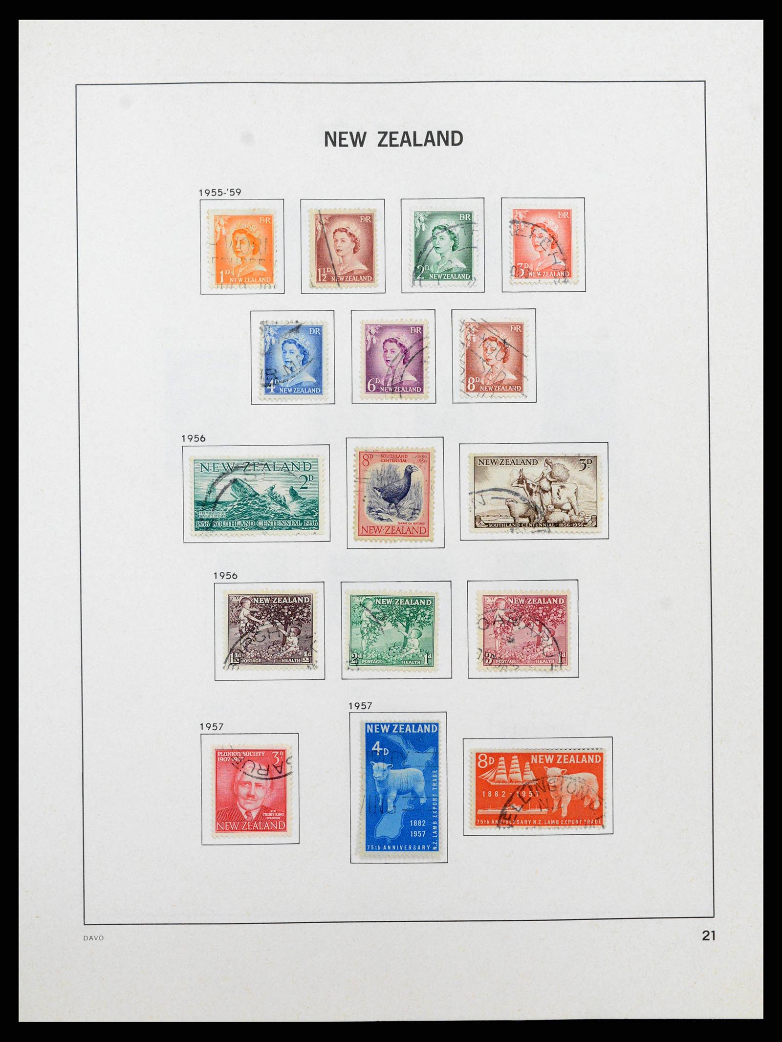 38741 0022 - Postzegelverzameling 38741 Nieuw Zeeland 1855-1990.