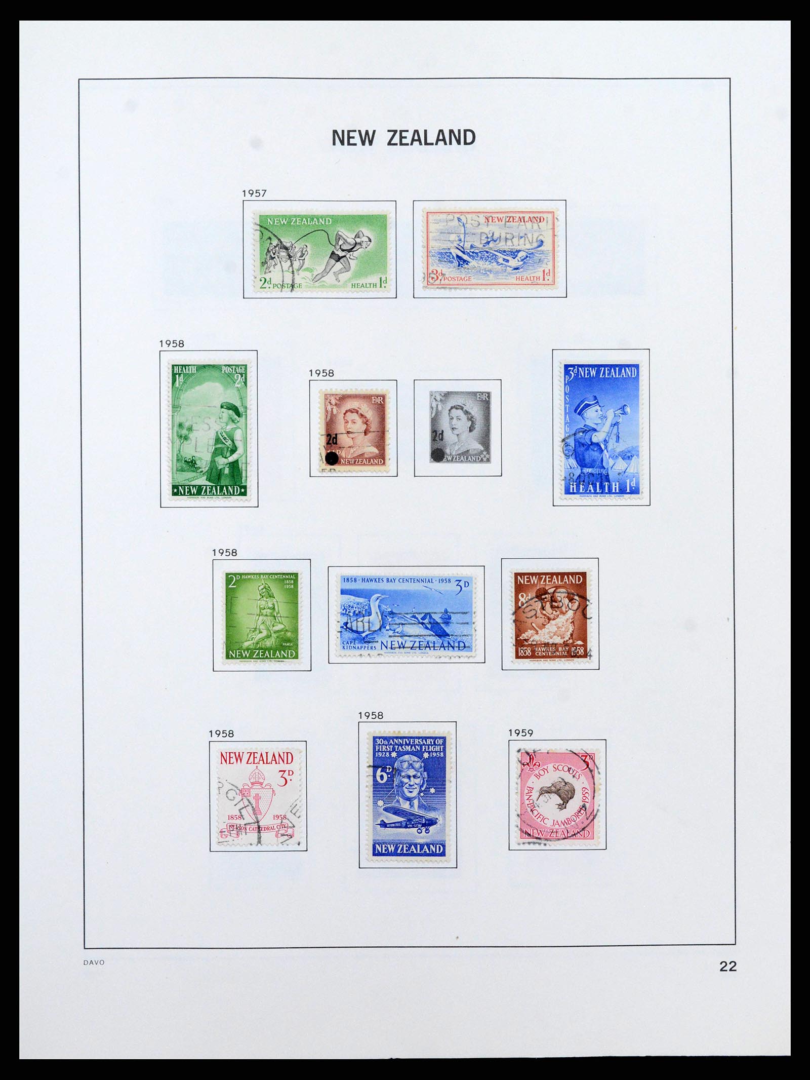 38741 0023 - Postzegelverzameling 38741 Nieuw Zeeland 1855-1990.