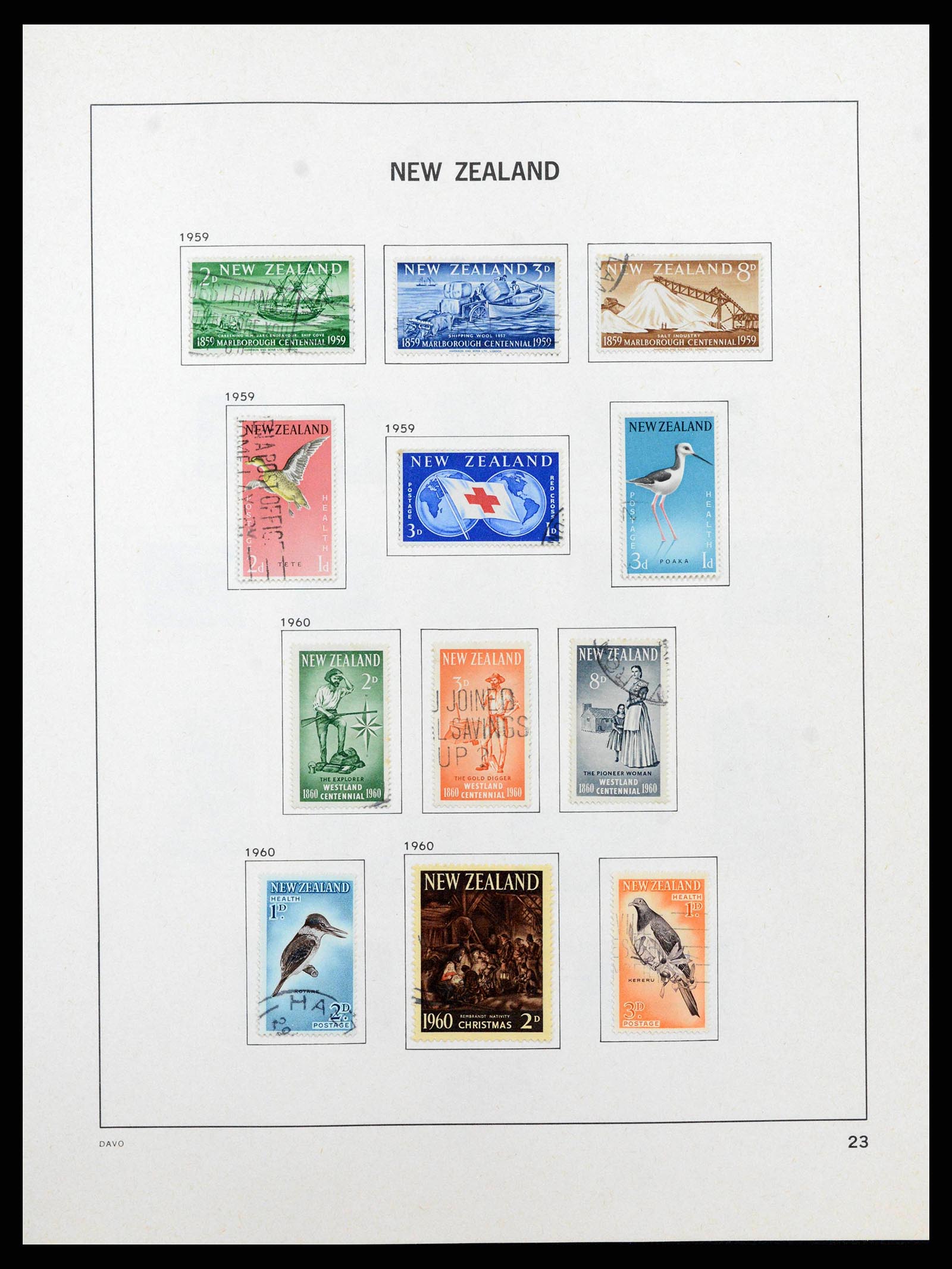 38741 0024 - Postzegelverzameling 38741 Nieuw Zeeland 1855-1990.