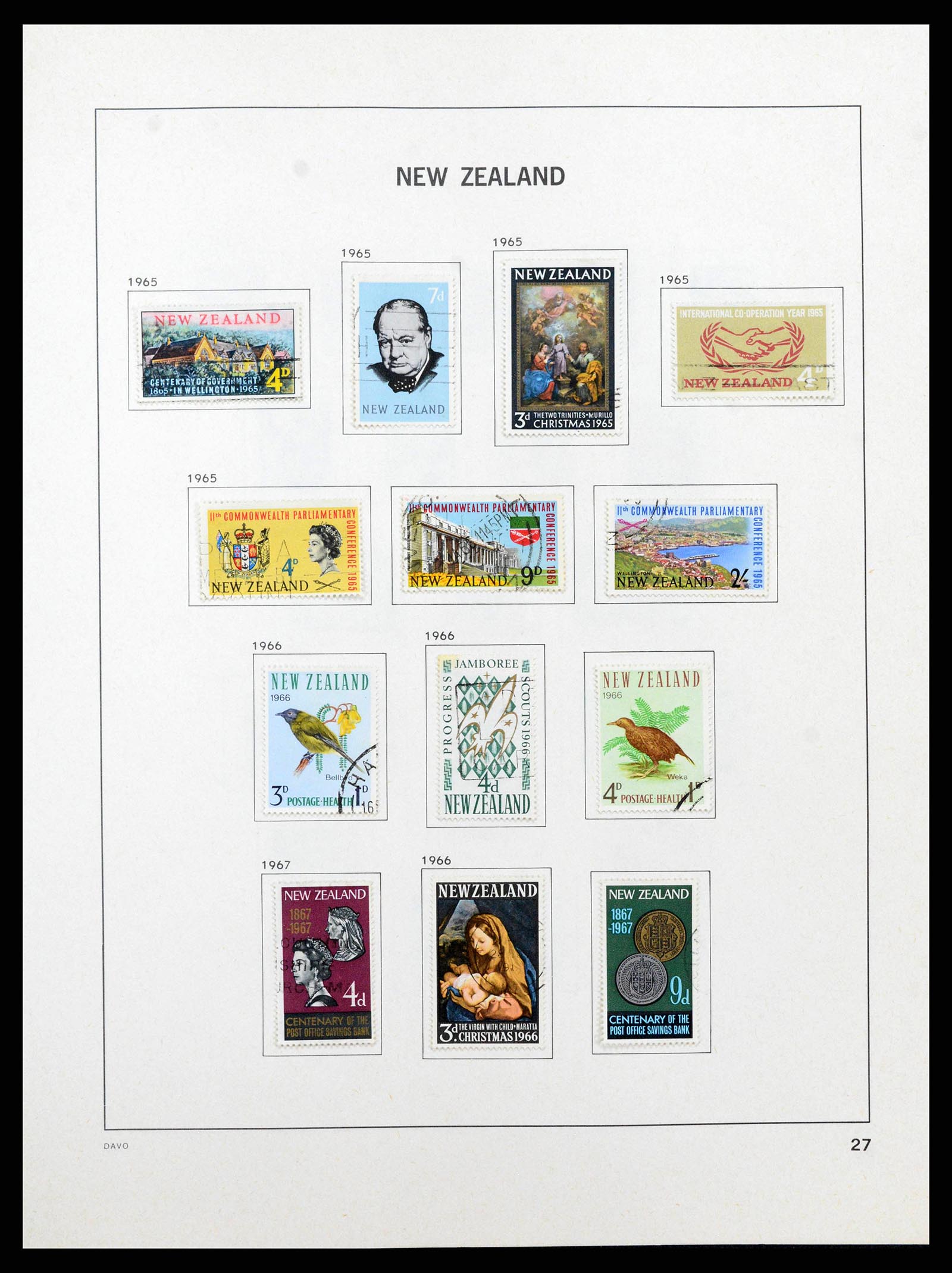 38741 0028 - Postzegelverzameling 38741 Nieuw Zeeland 1855-1990.