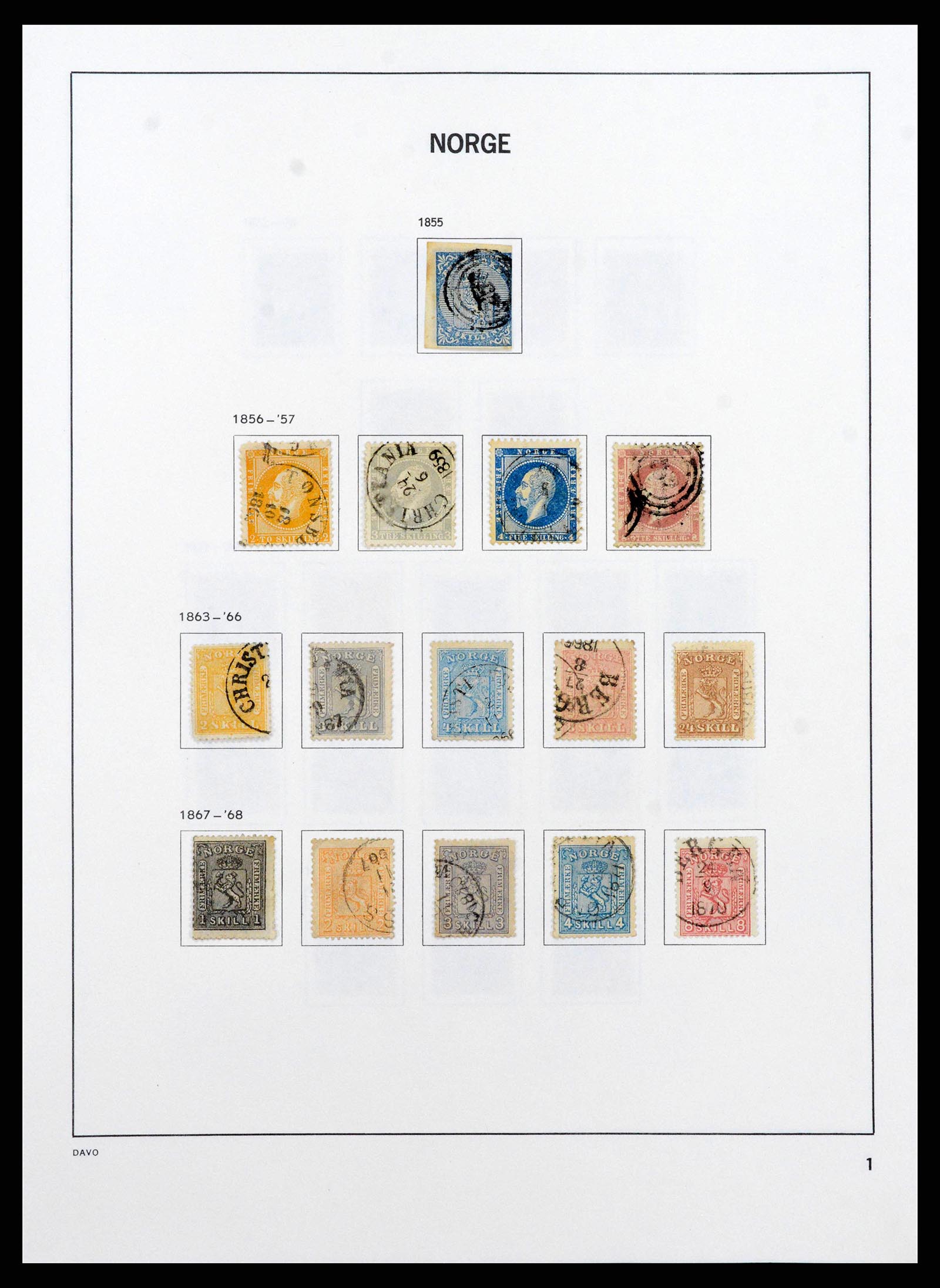 38742 0001 - Postzegelverzameling 38742 Noorwegen 1855-1985.
