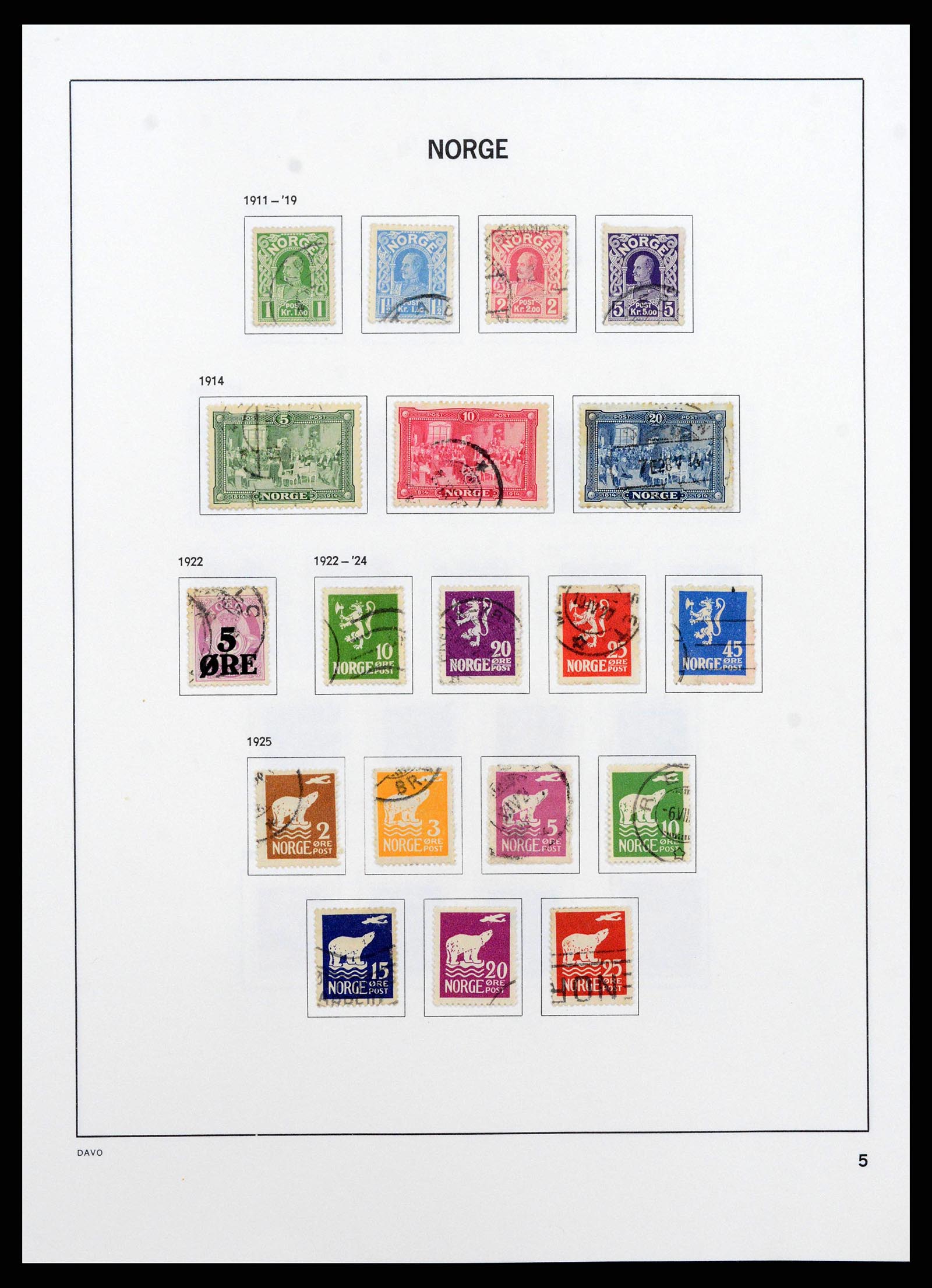 38742 0007 - Postzegelverzameling 38742 Noorwegen 1855-1985.
