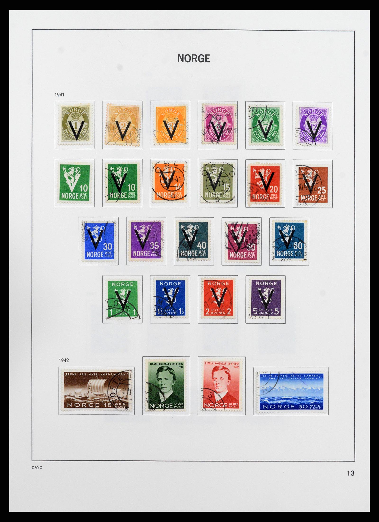38742 0015 - Postzegelverzameling 38742 Noorwegen 1855-1985.