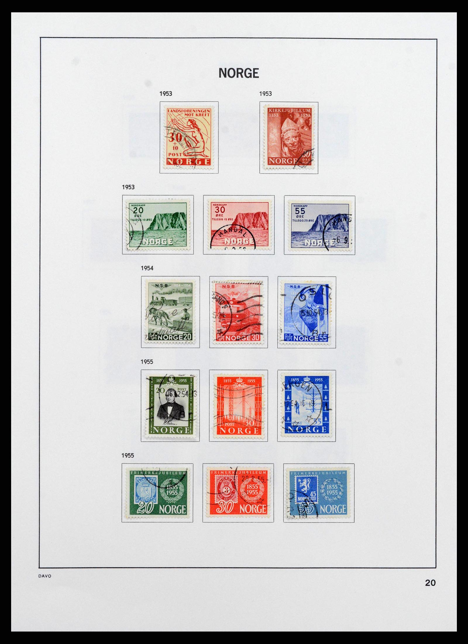 38742 0022 - Postzegelverzameling 38742 Noorwegen 1855-1985.