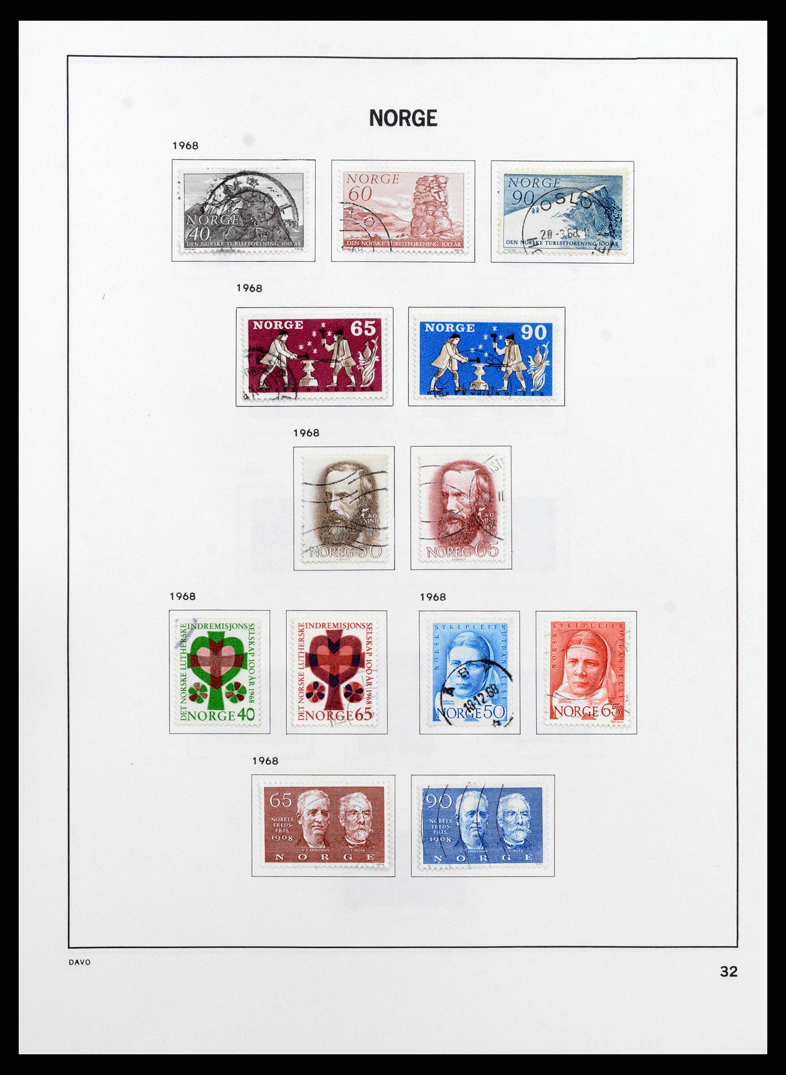 38742 0034 - Postzegelverzameling 38742 Noorwegen 1855-1985.
