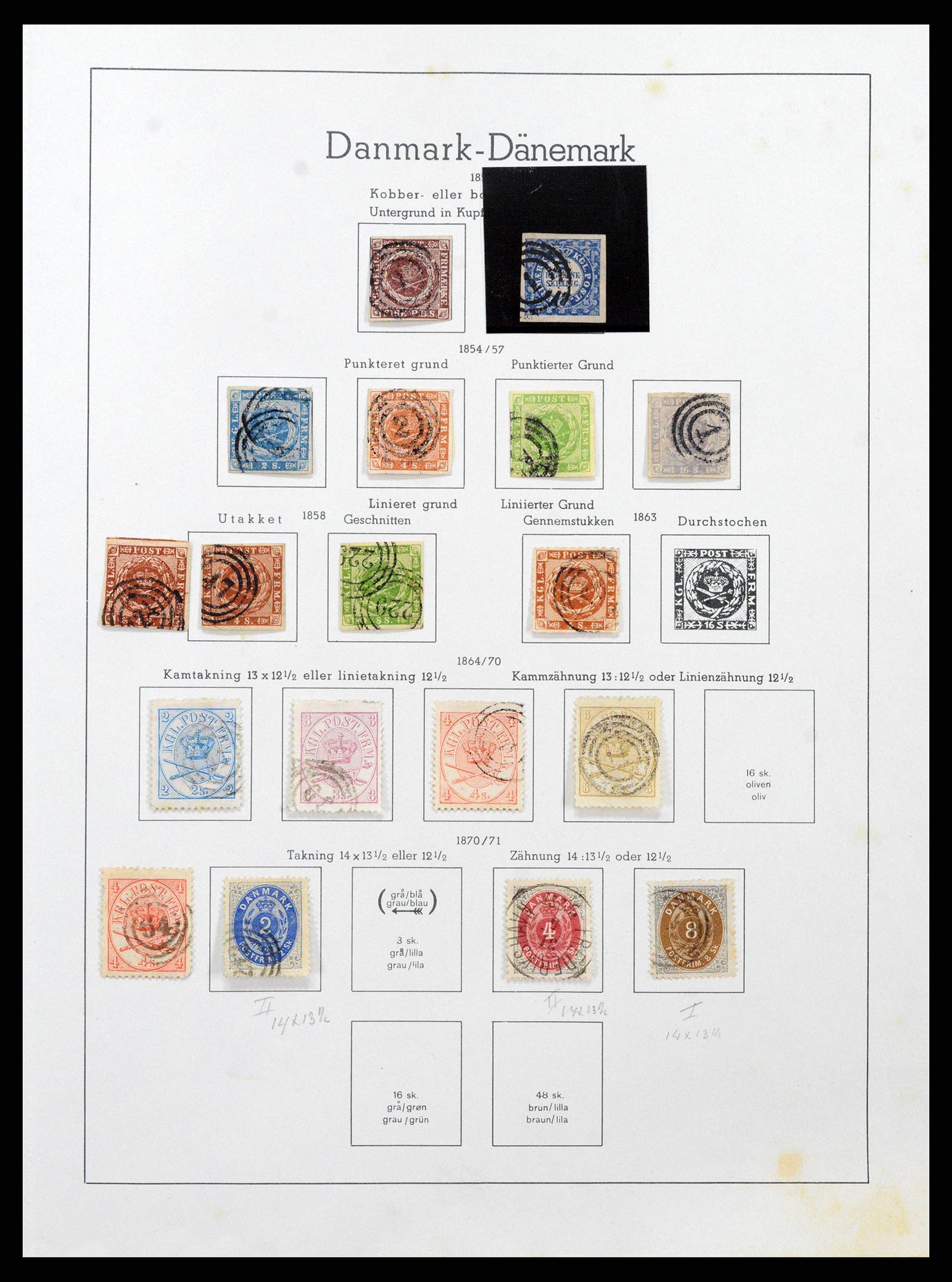 38743 0001 - Postzegelverzameling 38743 Denemarken 1851-1989.