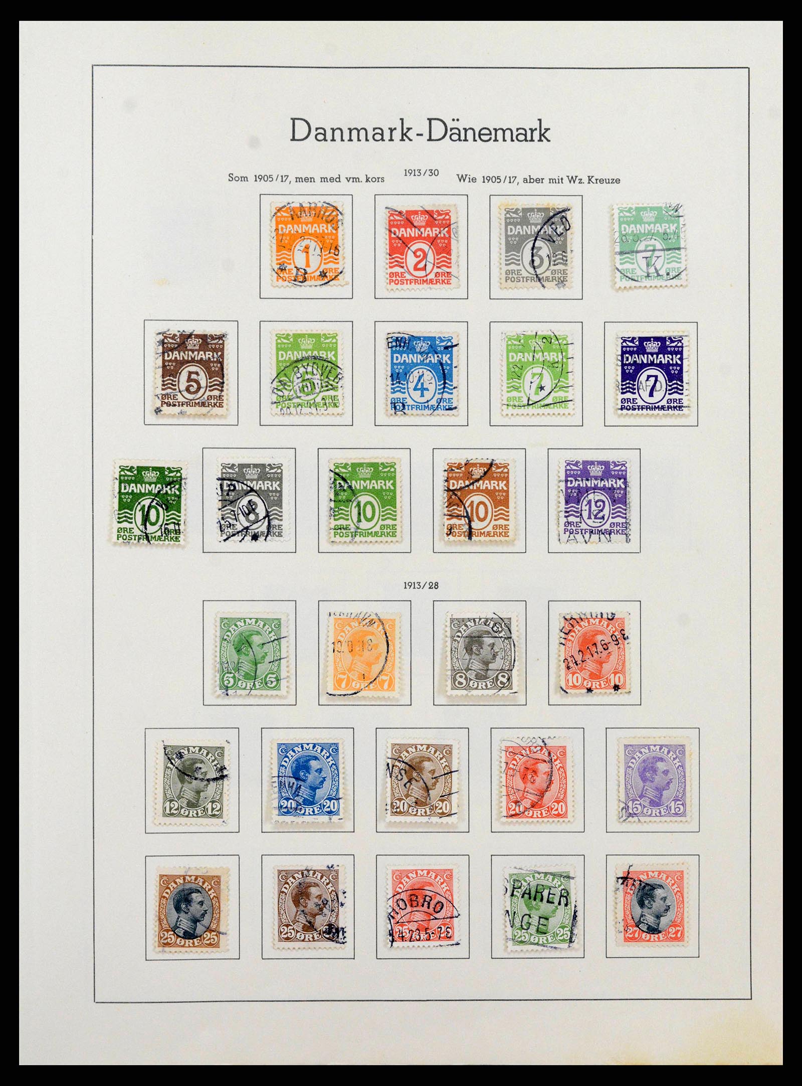 38743 0008 - Postzegelverzameling 38743 Denemarken 1851-1989.