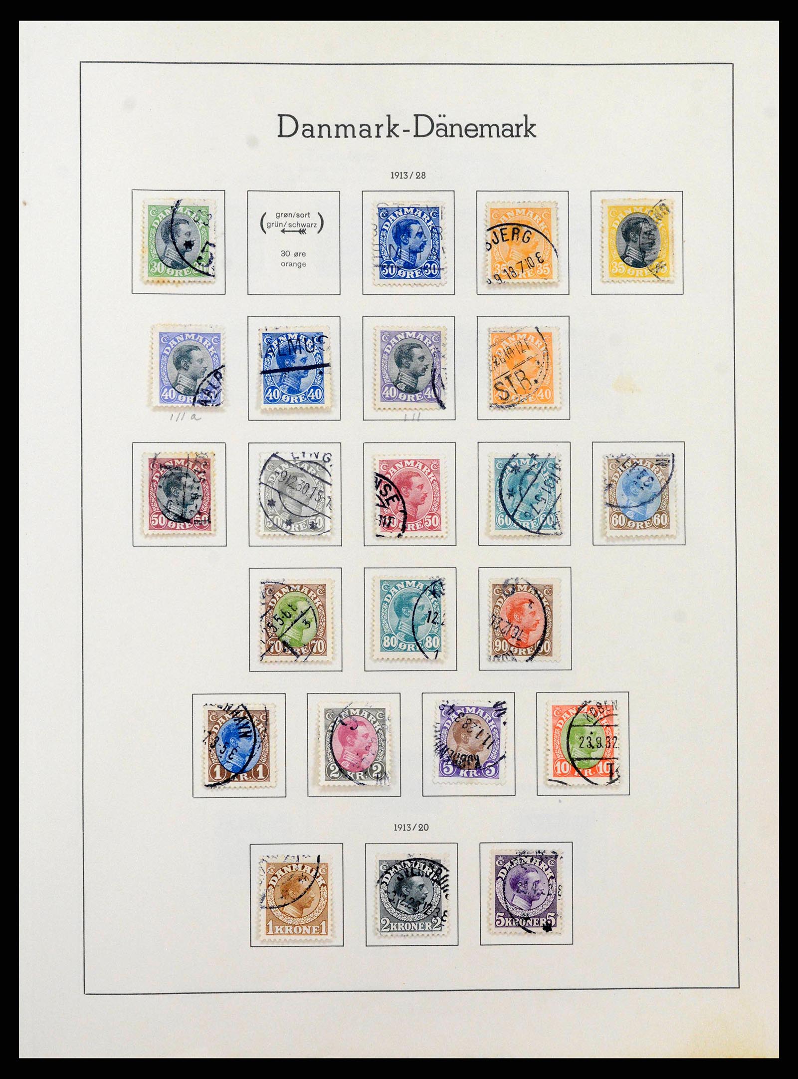 38743 0009 - Postzegelverzameling 38743 Denemarken 1851-1989.