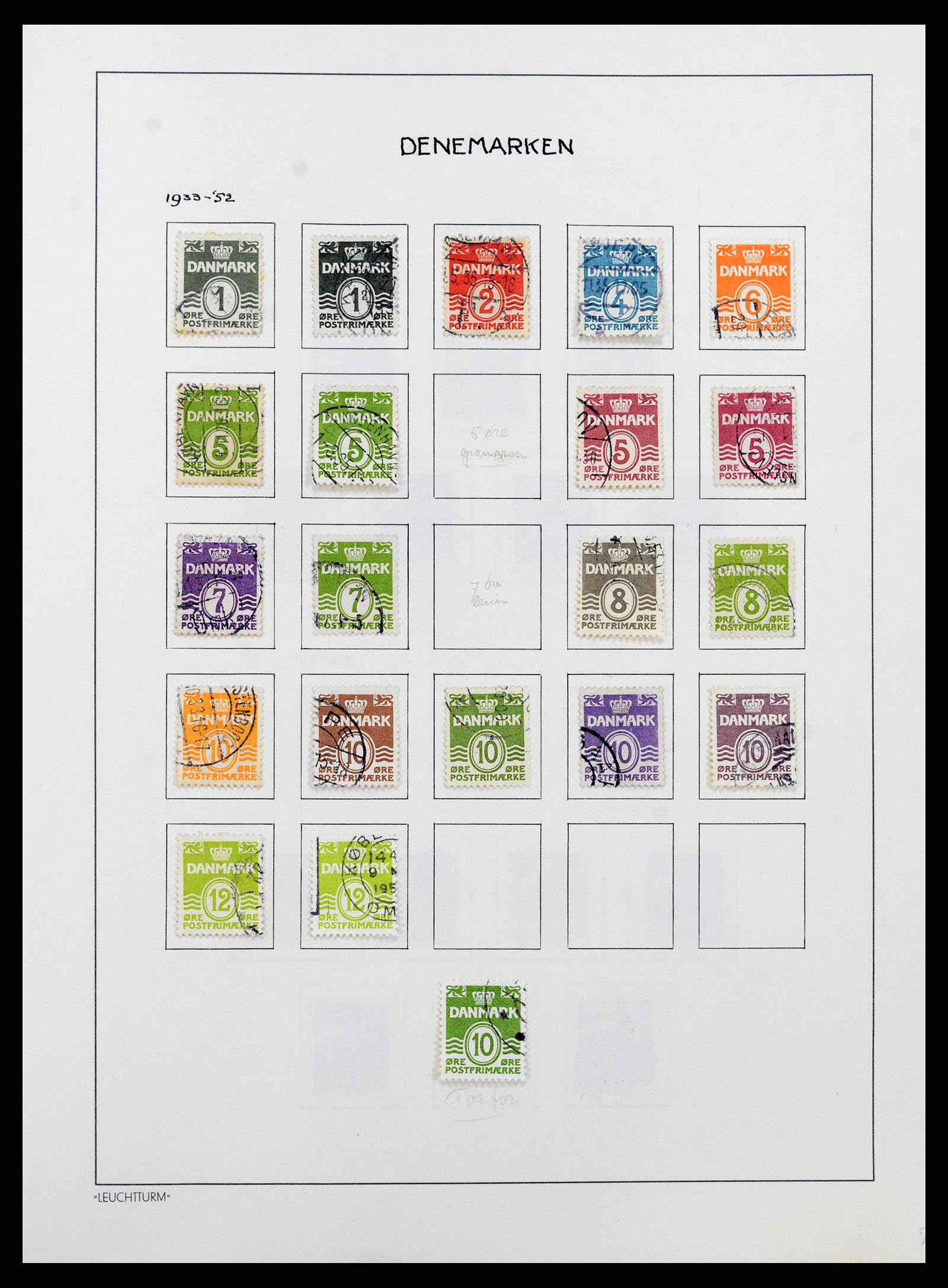 38743 0015 - Postzegelverzameling 38743 Denemarken 1851-1989.