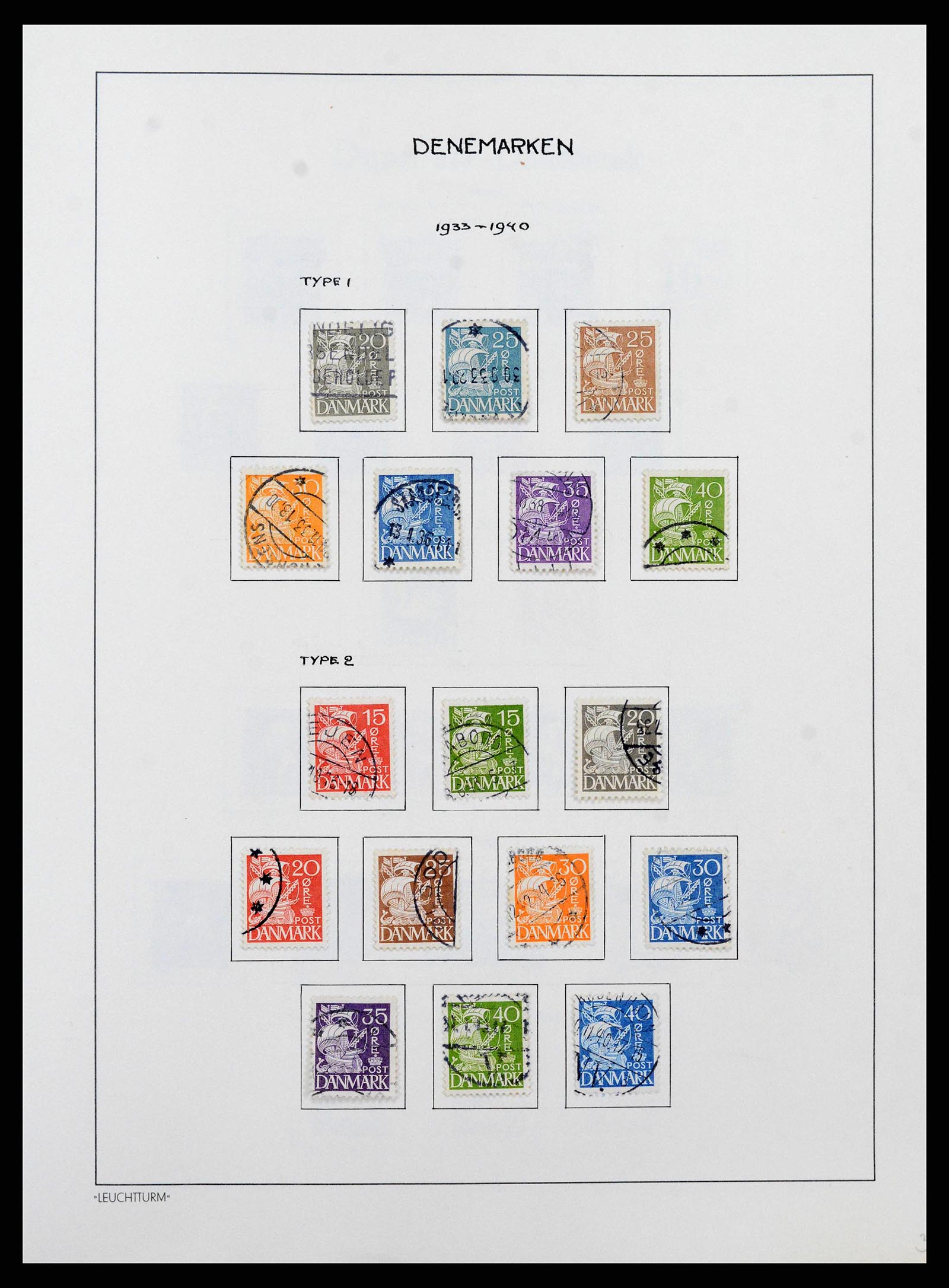 38743 0016 - Postzegelverzameling 38743 Denemarken 1851-1989.