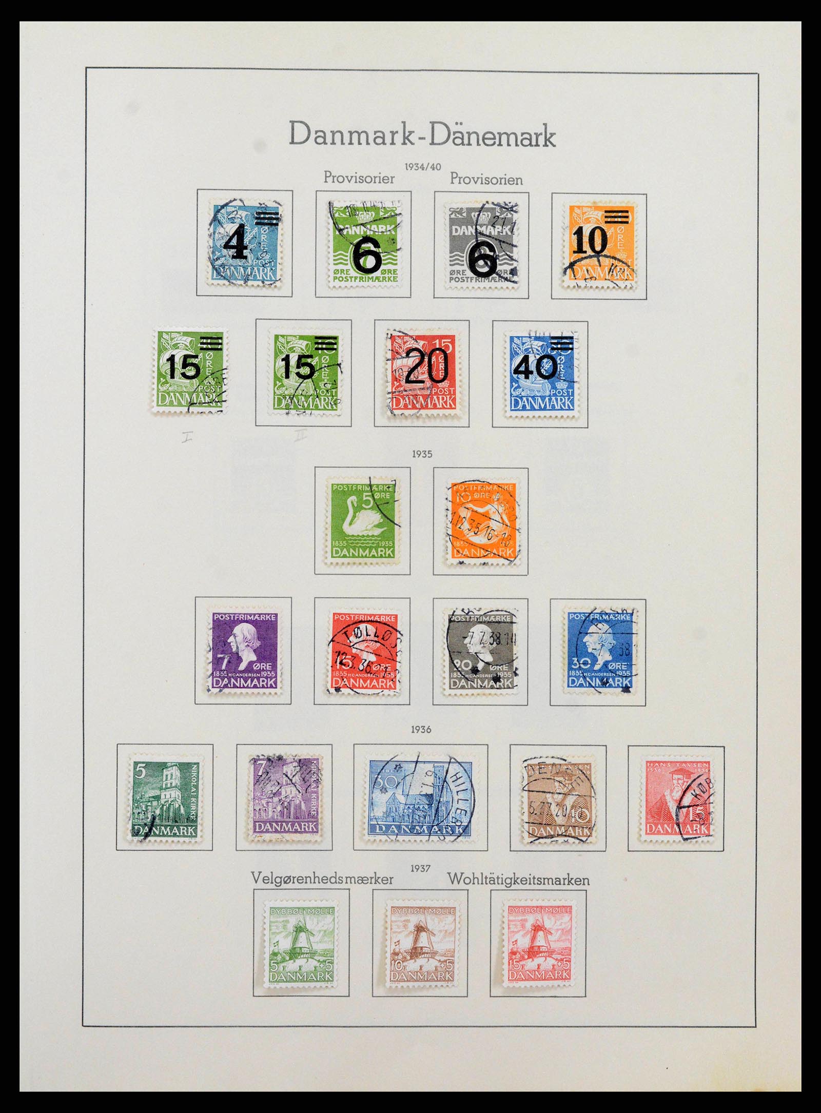 38743 0017 - Postzegelverzameling 38743 Denemarken 1851-1989.
