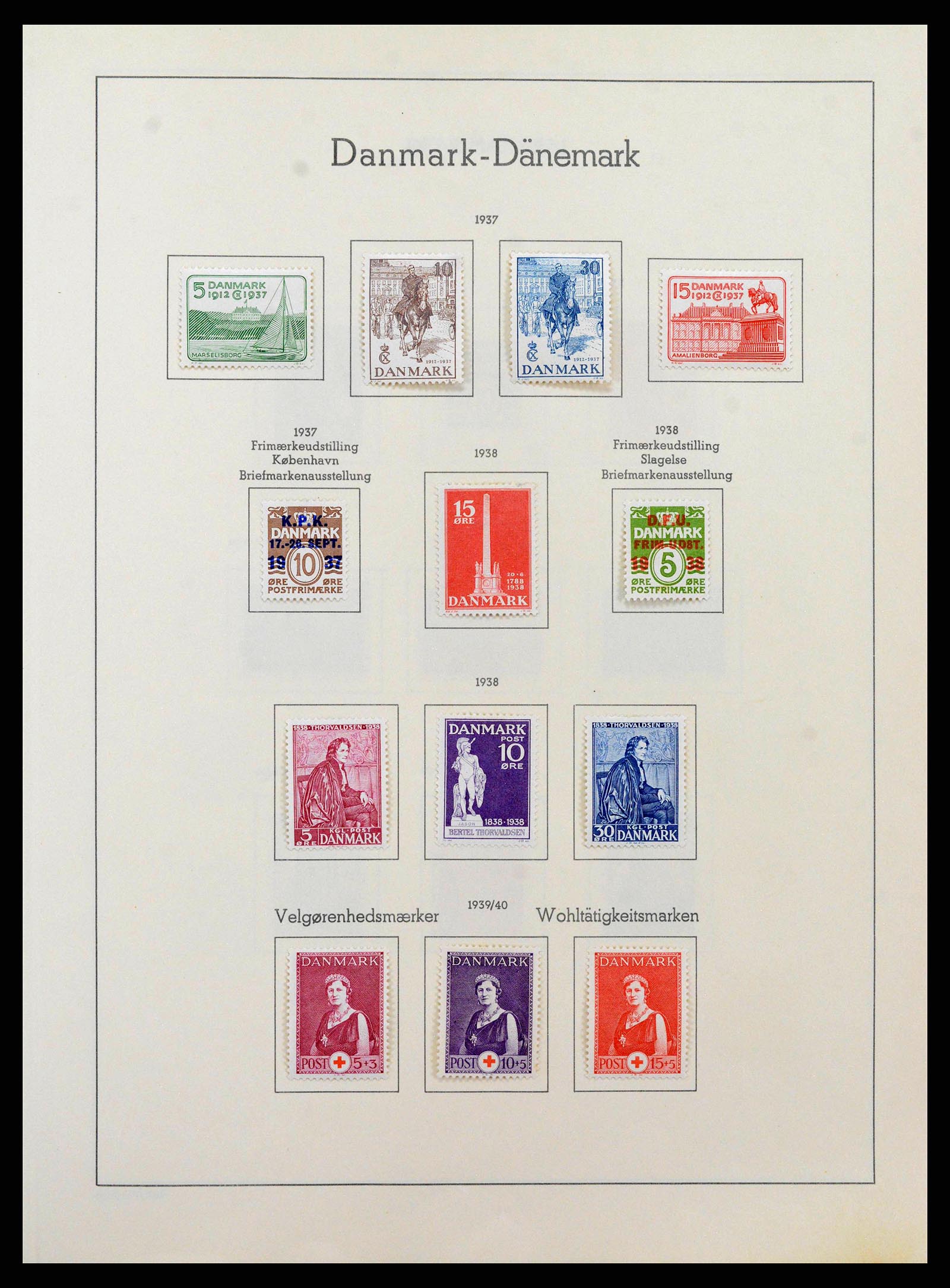 38743 0018 - Postzegelverzameling 38743 Denemarken 1851-1989.