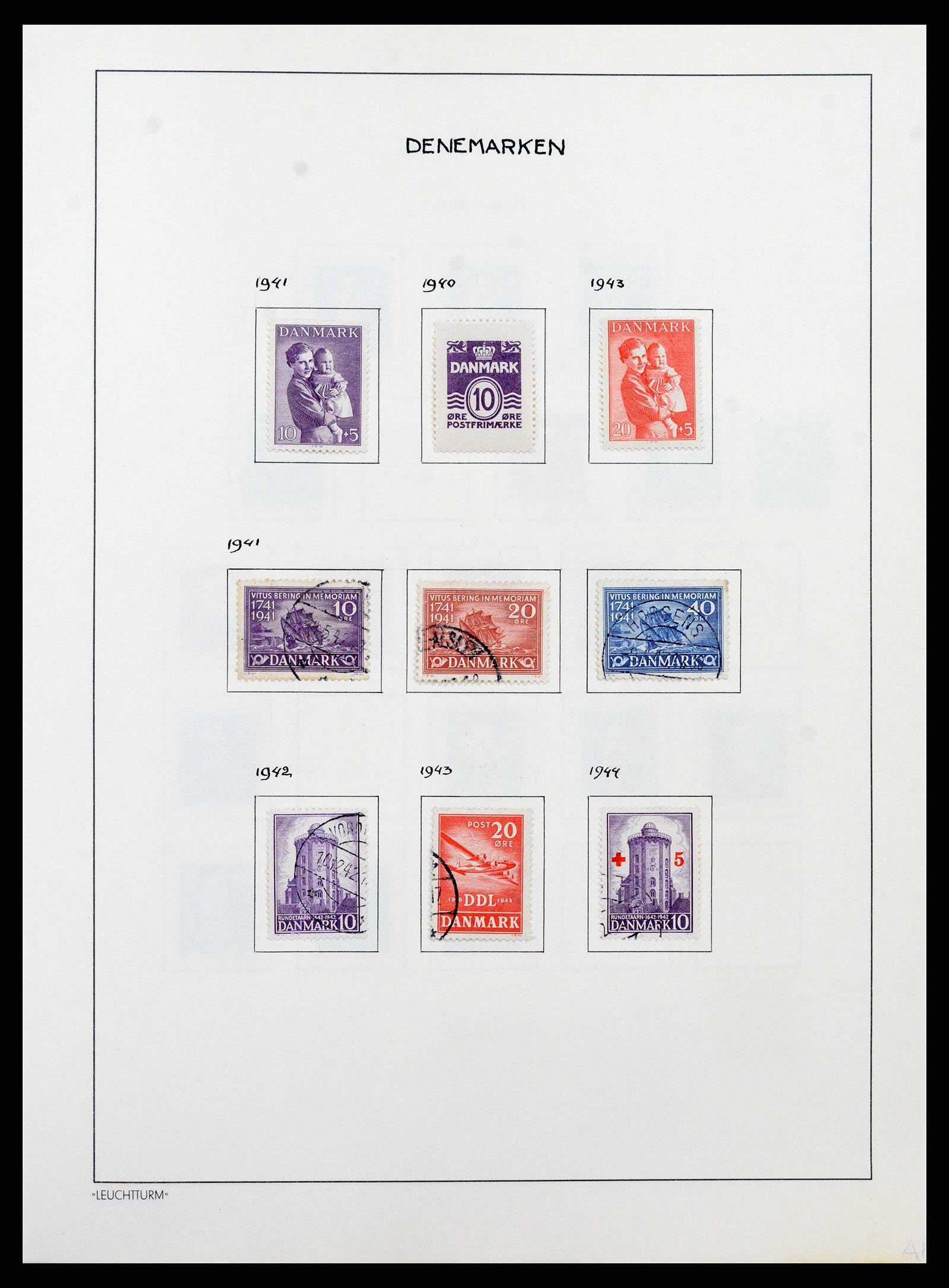 38743 0019 - Postzegelverzameling 38743 Denemarken 1851-1989.