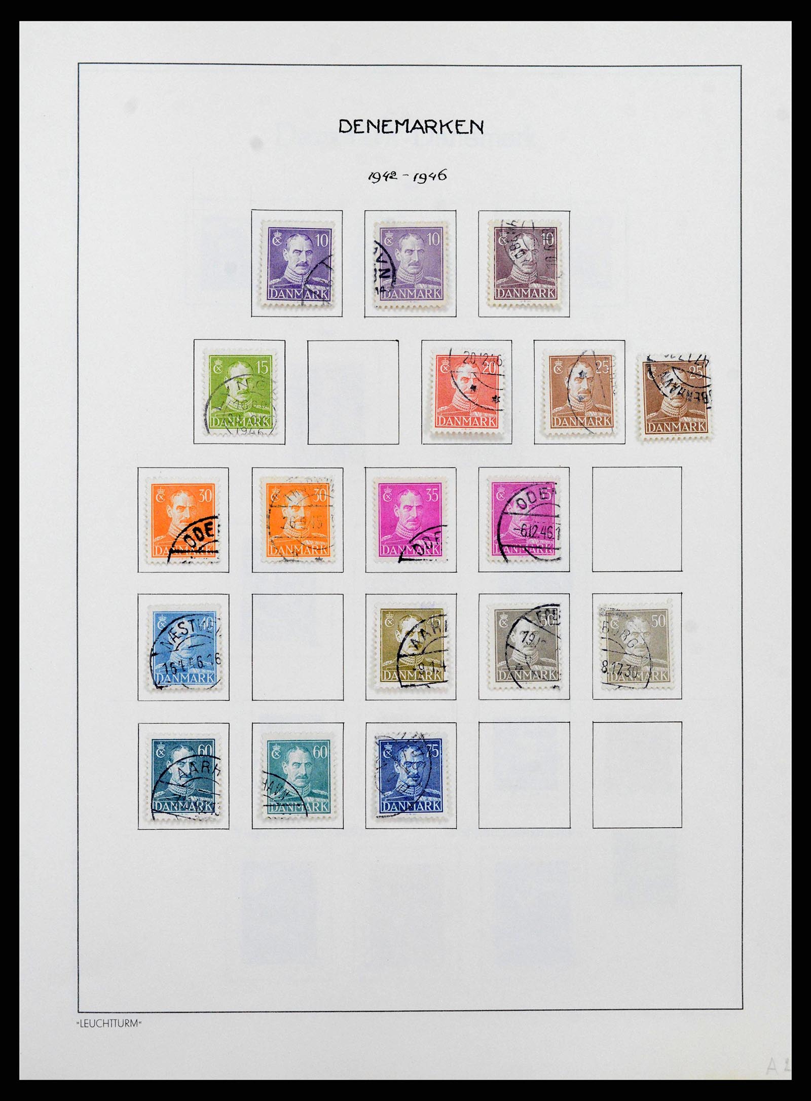 38743 0020 - Postzegelverzameling 38743 Denemarken 1851-1989.