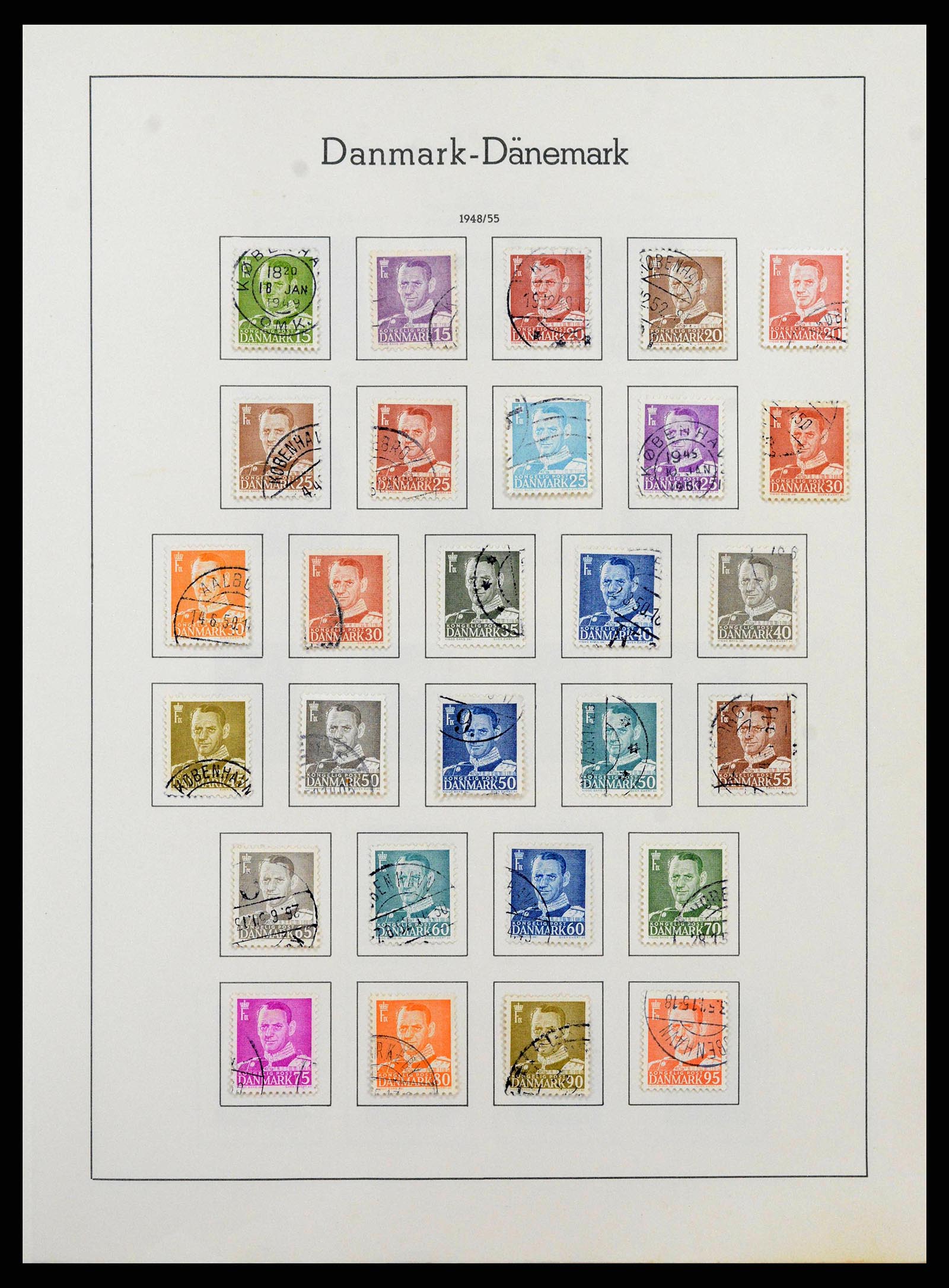 38743 0023 - Postzegelverzameling 38743 Denemarken 1851-1989.