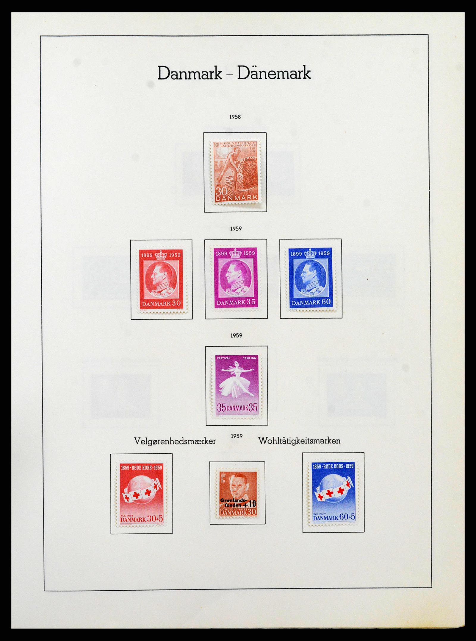 38743 0026 - Postzegelverzameling 38743 Denemarken 1851-1989.