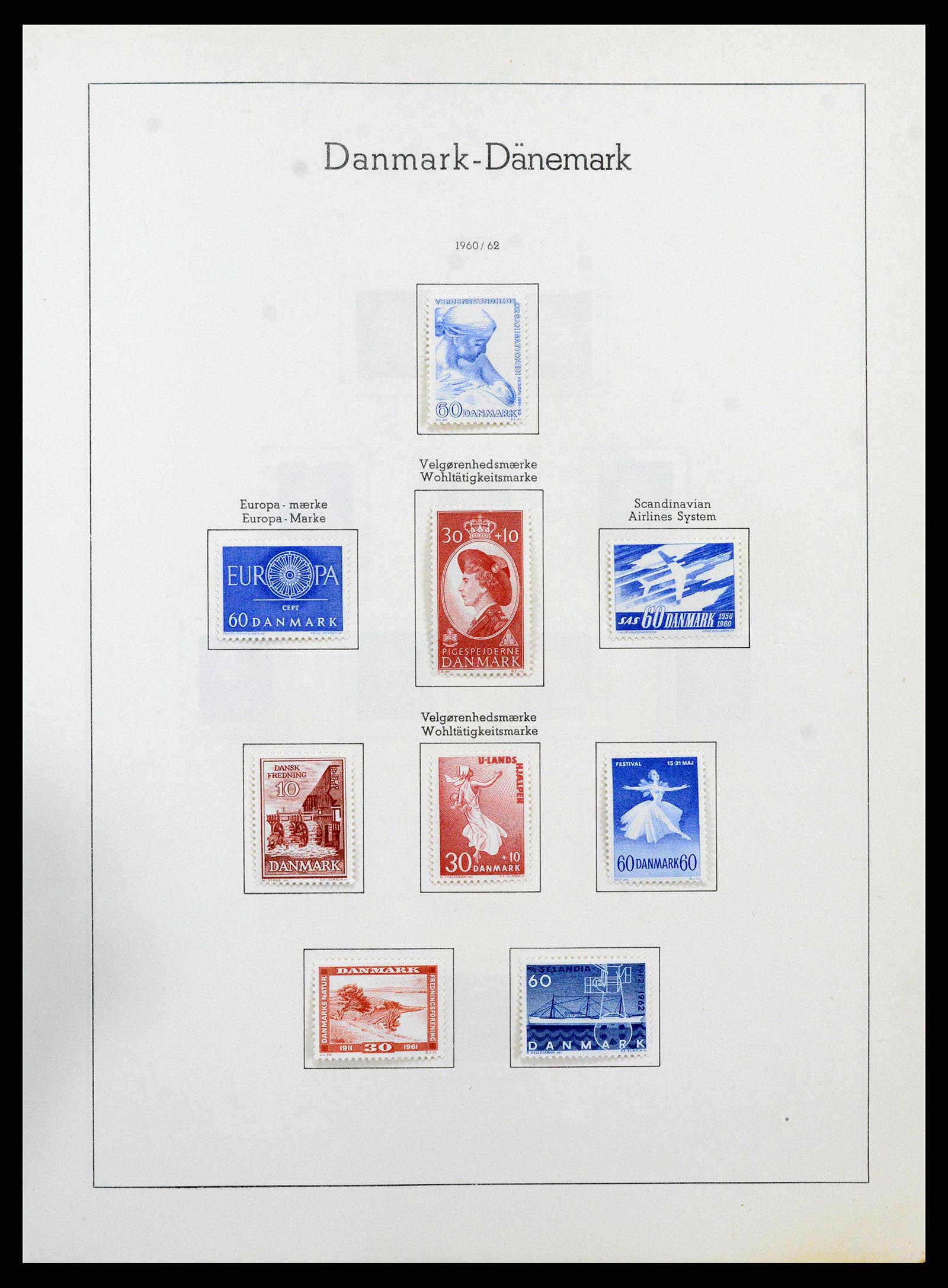 38743 0028 - Postzegelverzameling 38743 Denemarken 1851-1989.