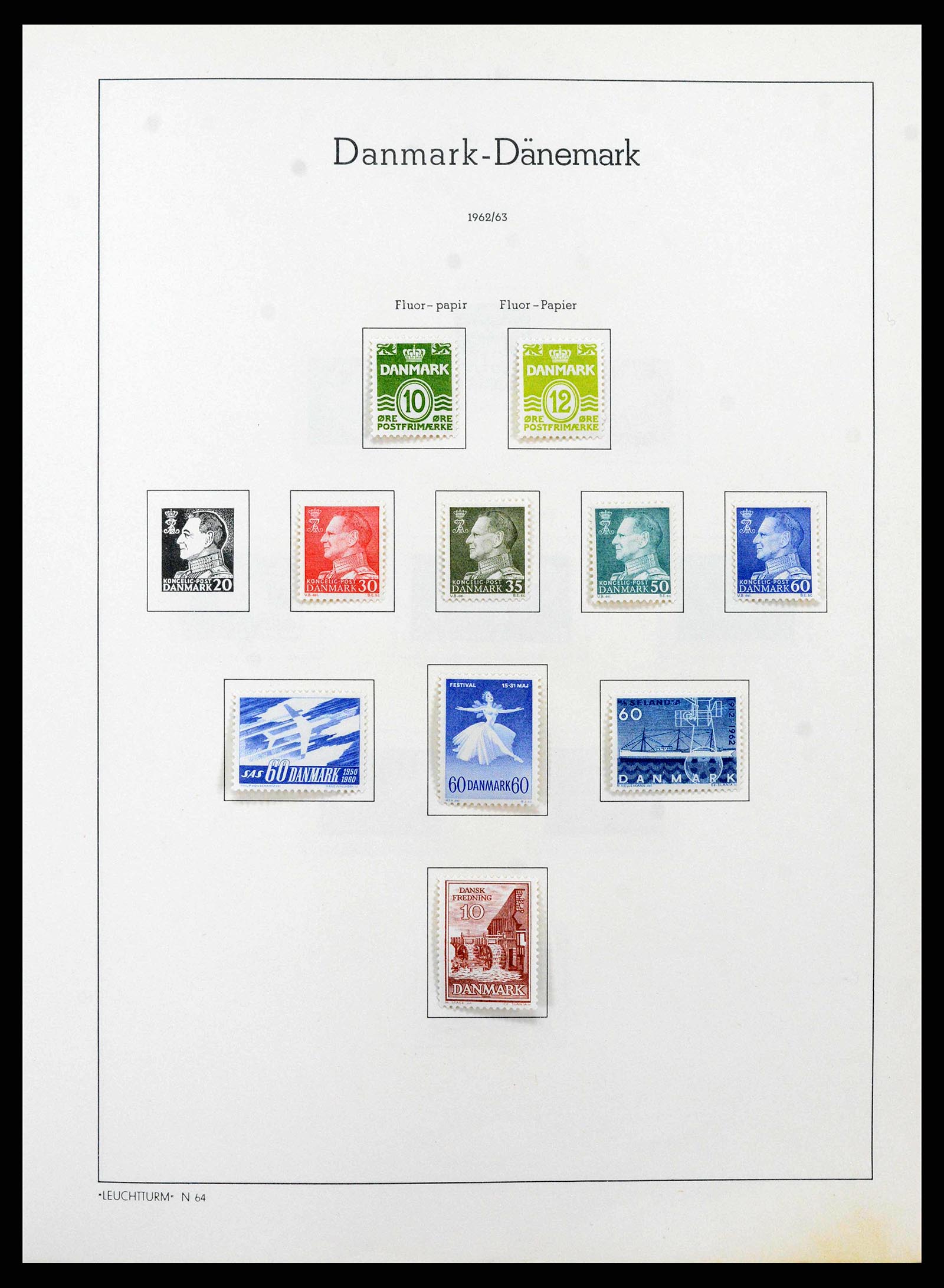 38743 0030 - Postzegelverzameling 38743 Denemarken 1851-1989.