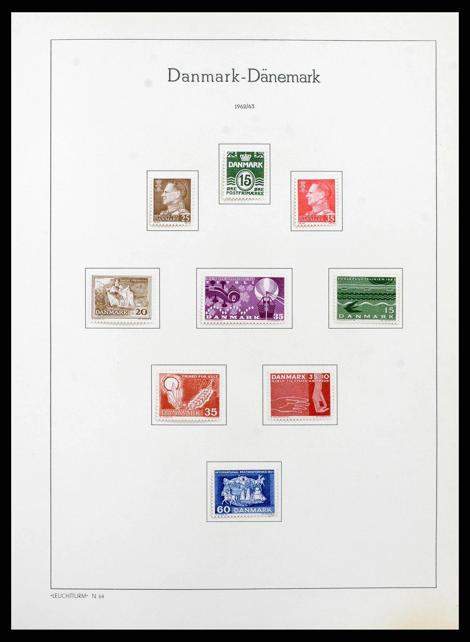 38743 0031 - Postzegelverzameling 38743 Denemarken 1851-1989.
