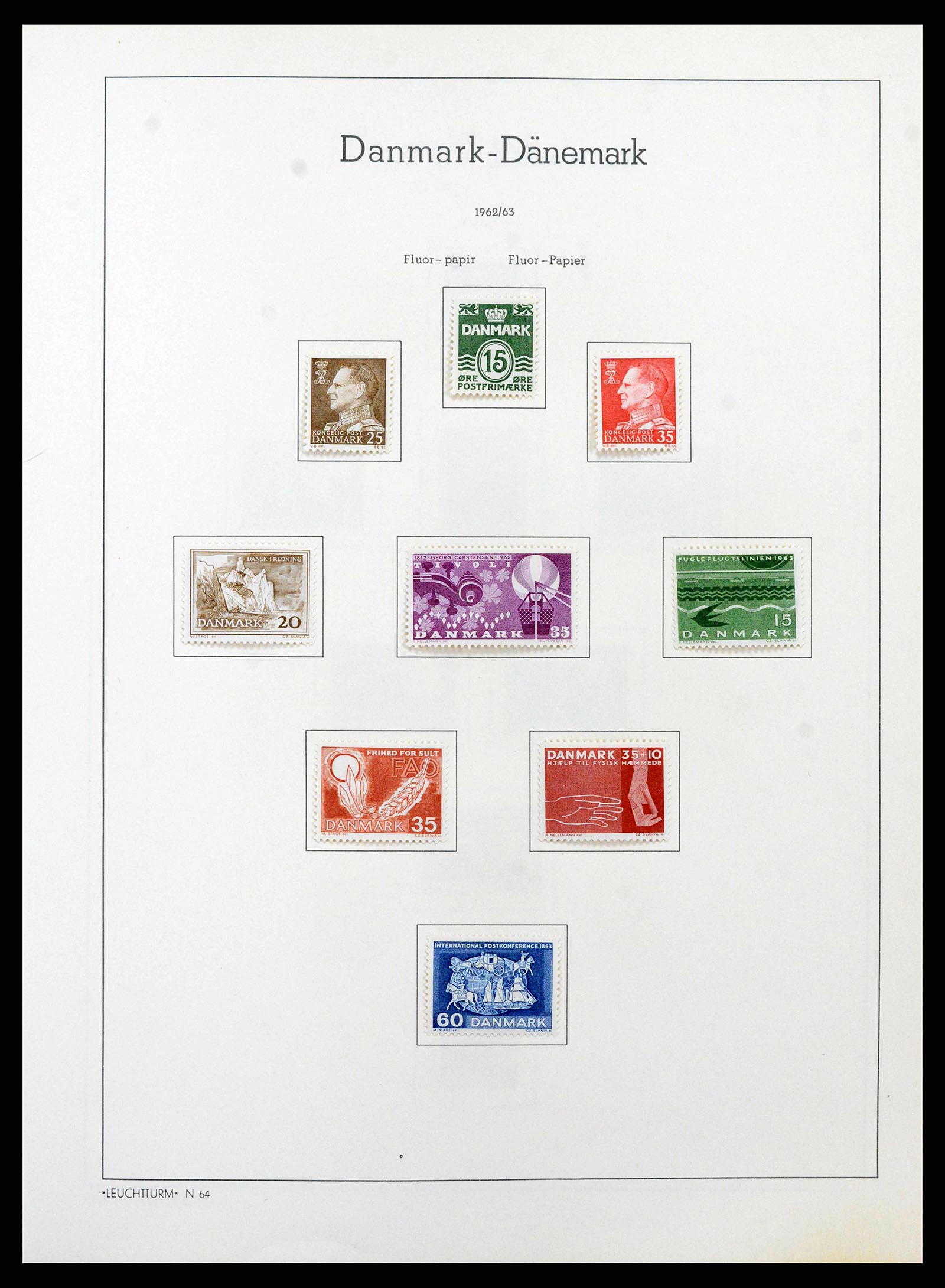 38743 0032 - Postzegelverzameling 38743 Denemarken 1851-1989.