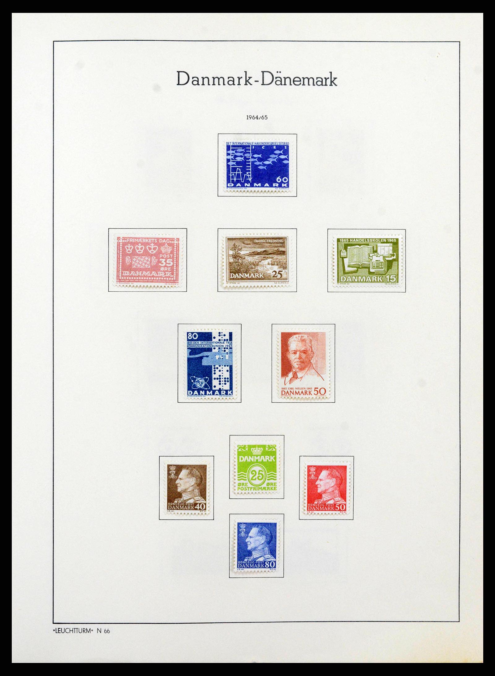 38743 0035 - Postzegelverzameling 38743 Denemarken 1851-1989.
