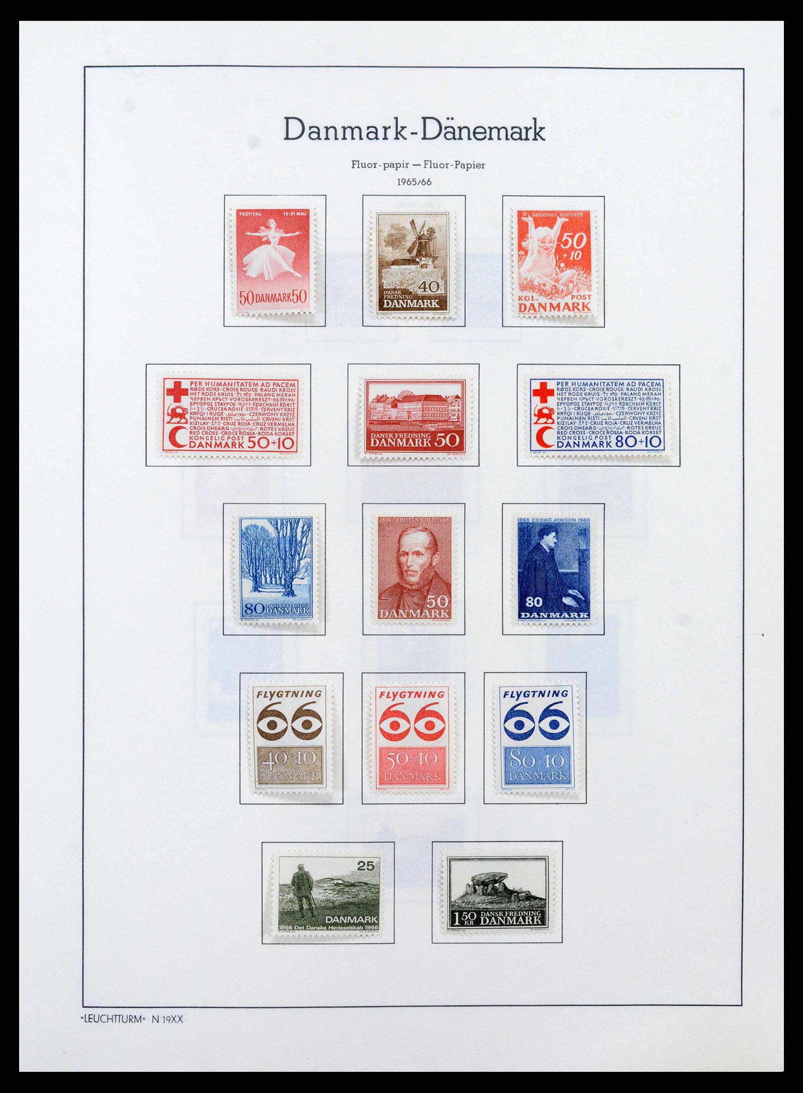38743 0036 - Postzegelverzameling 38743 Denemarken 1851-1989.