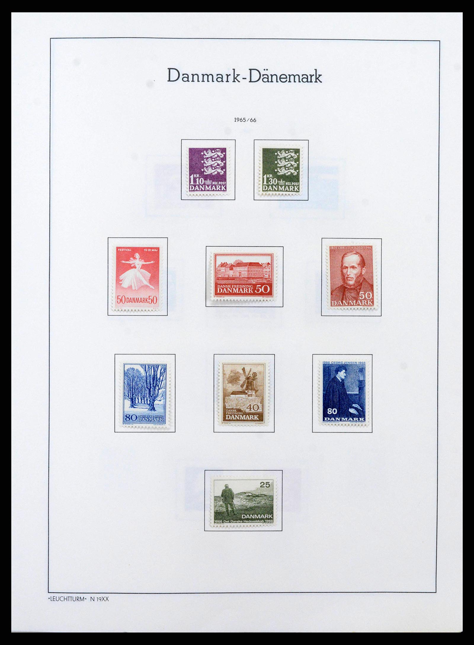38743 0037 - Postzegelverzameling 38743 Denemarken 1851-1989.