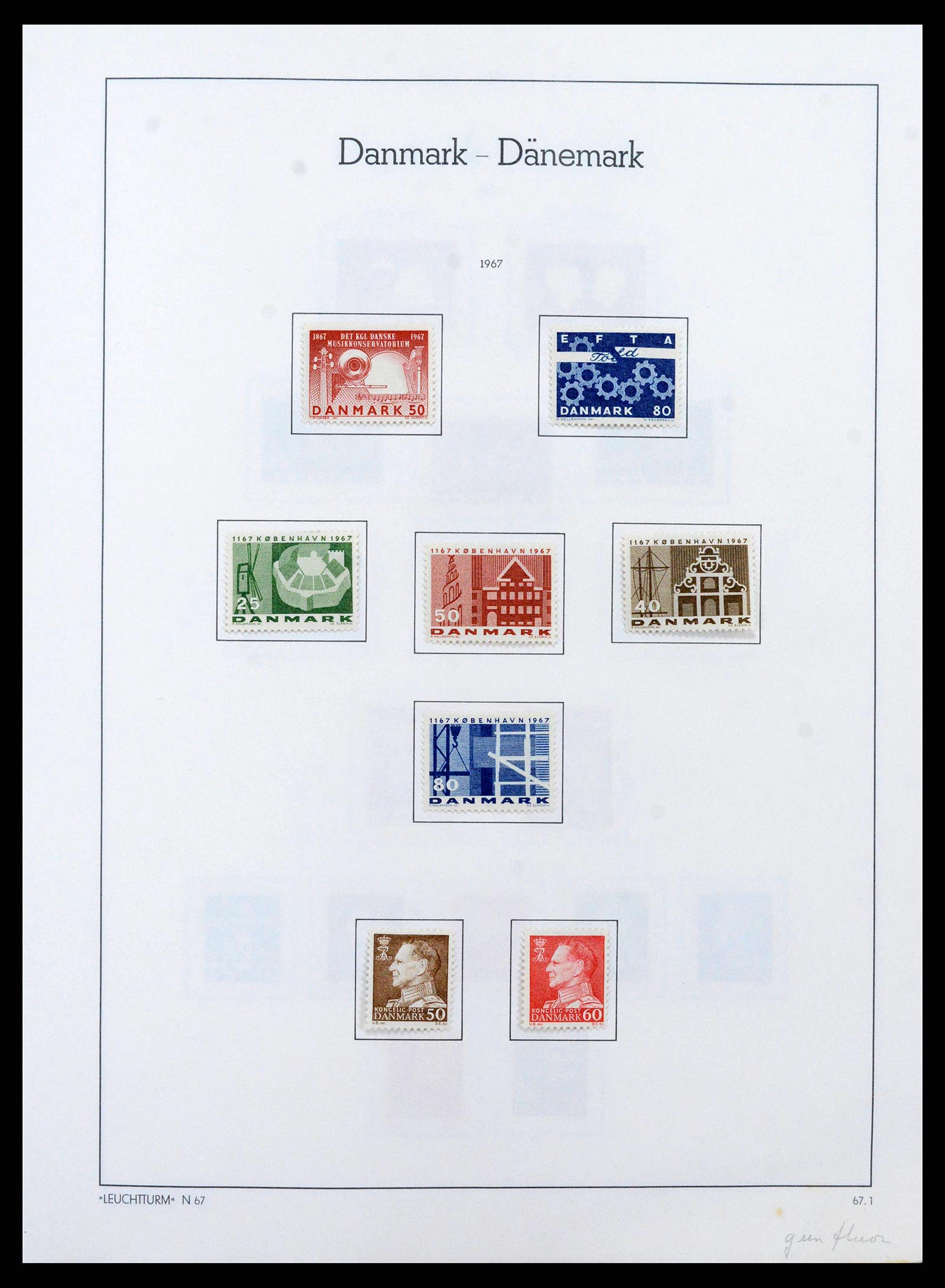 38743 0038 - Postzegelverzameling 38743 Denemarken 1851-1989.