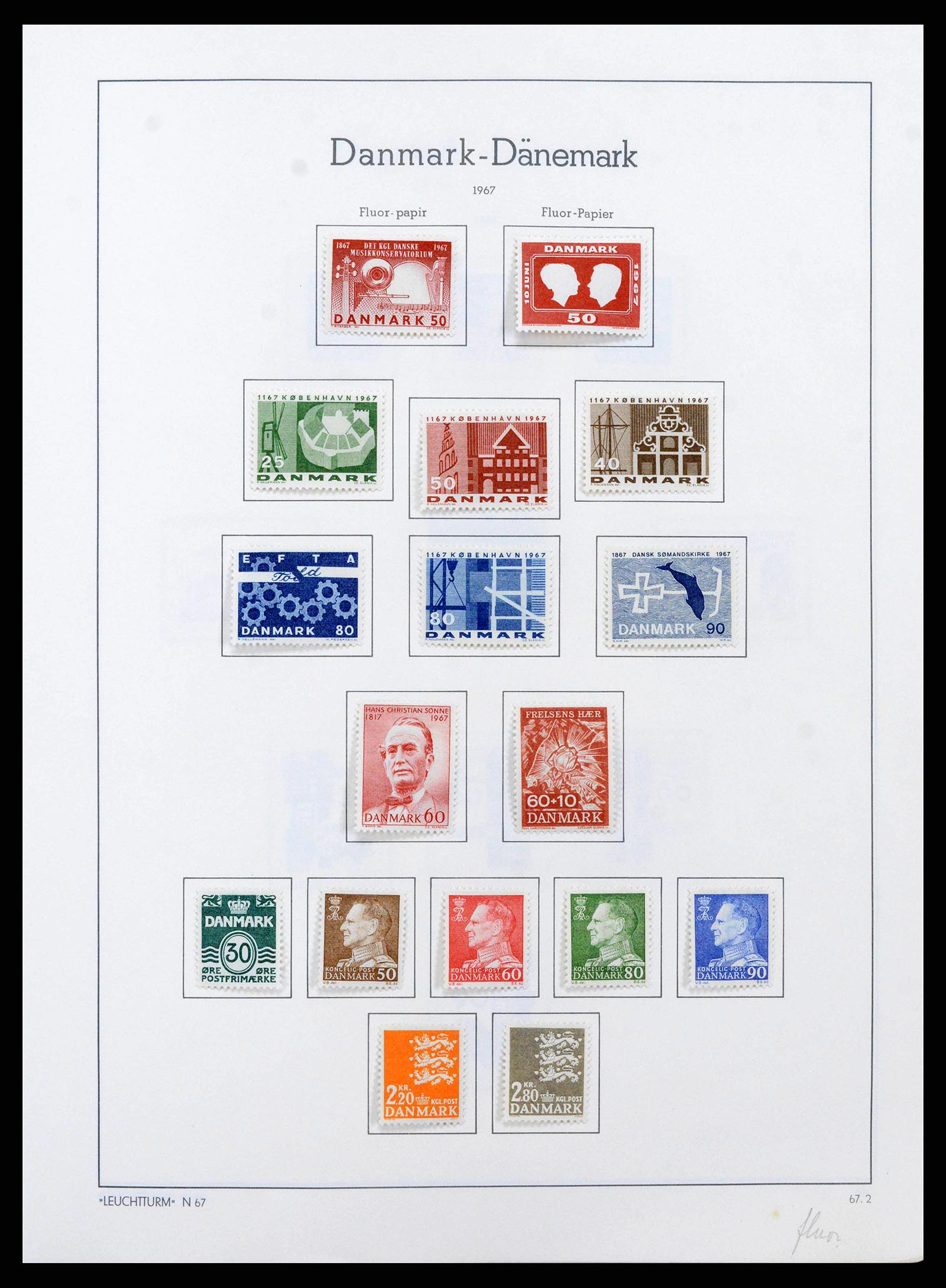 38743 0039 - Postzegelverzameling 38743 Denemarken 1851-1989.