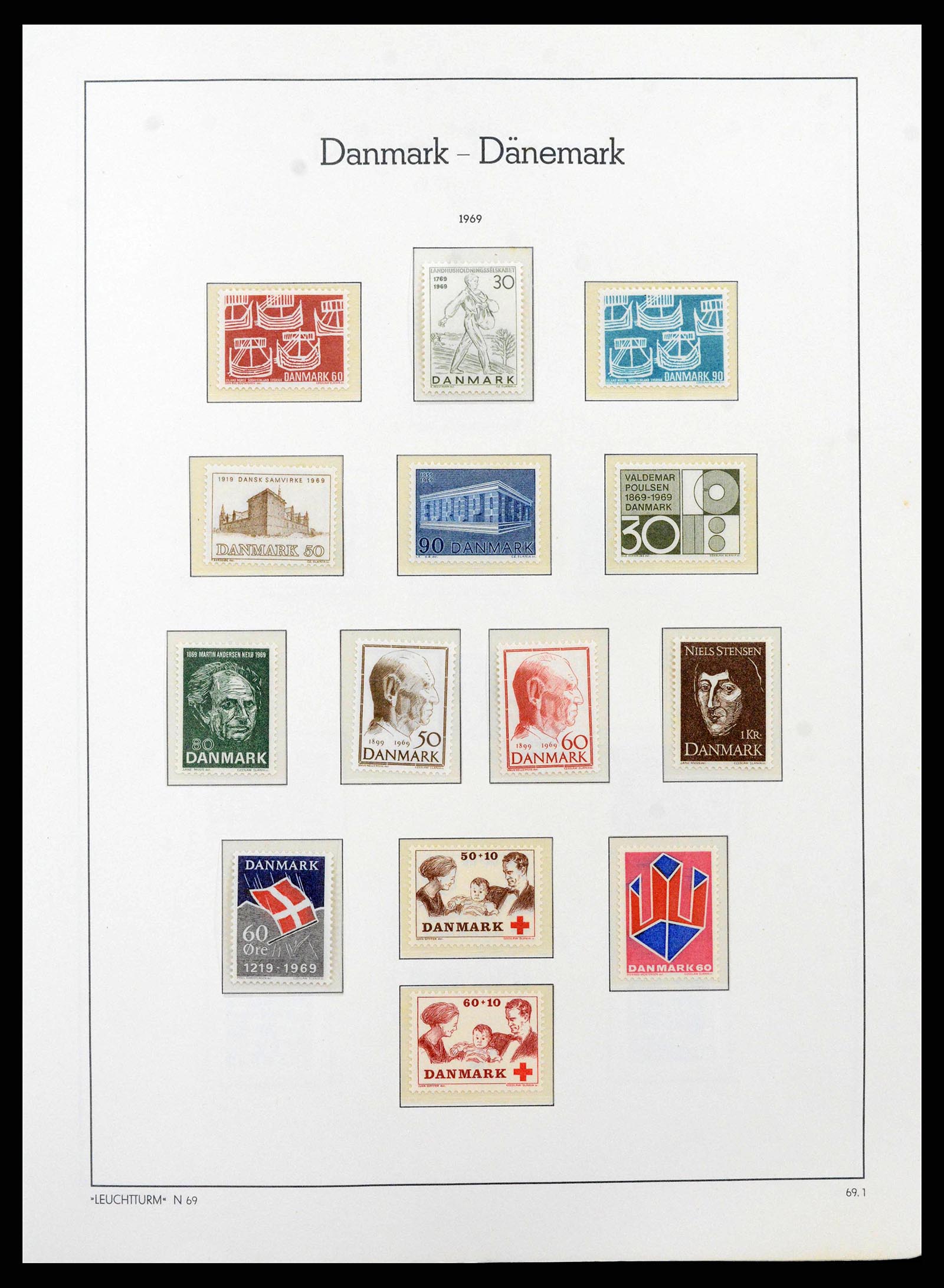 38743 0041 - Postzegelverzameling 38743 Denemarken 1851-1989.