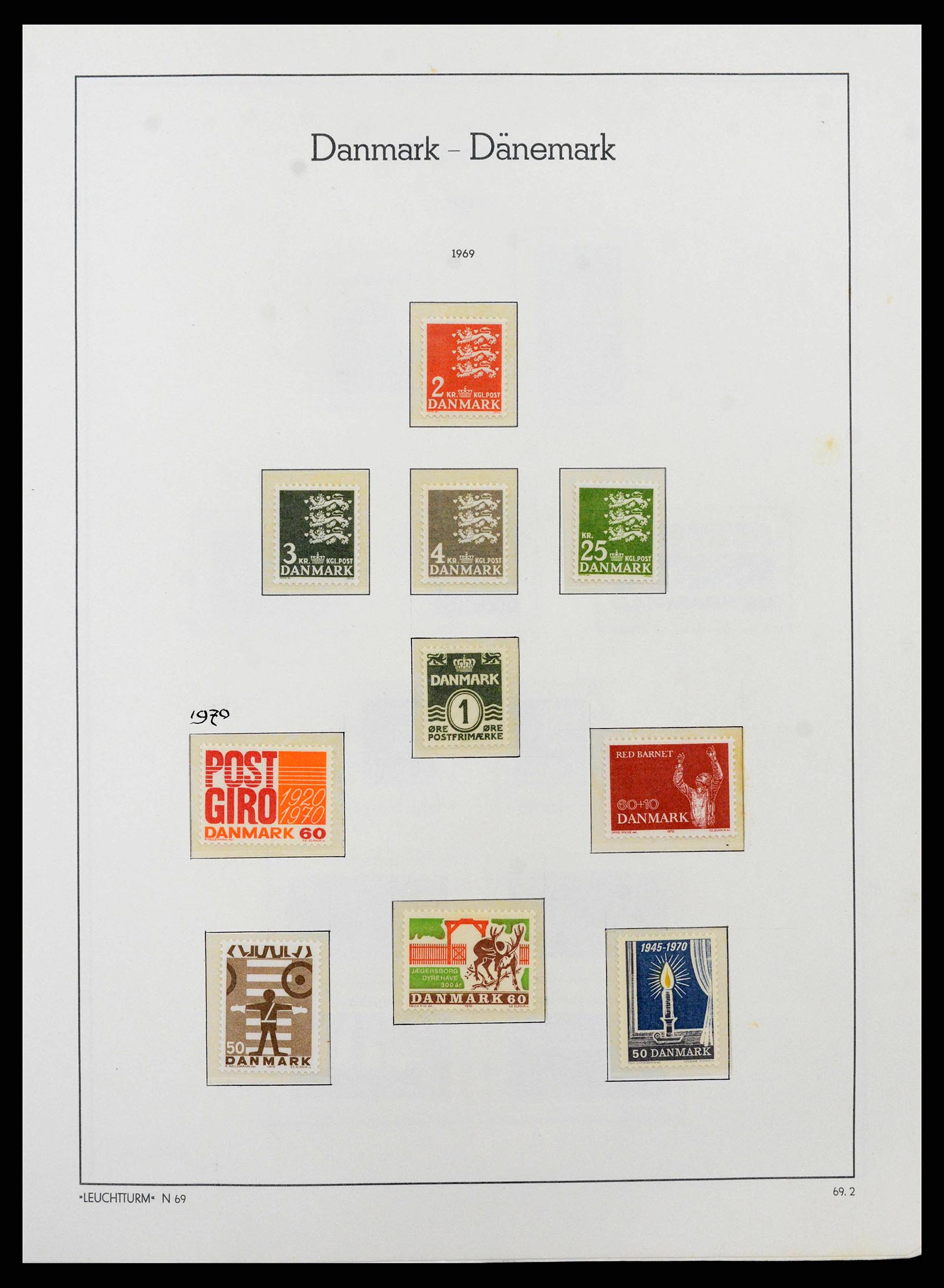 38743 0042 - Postzegelverzameling 38743 Denemarken 1851-1989.