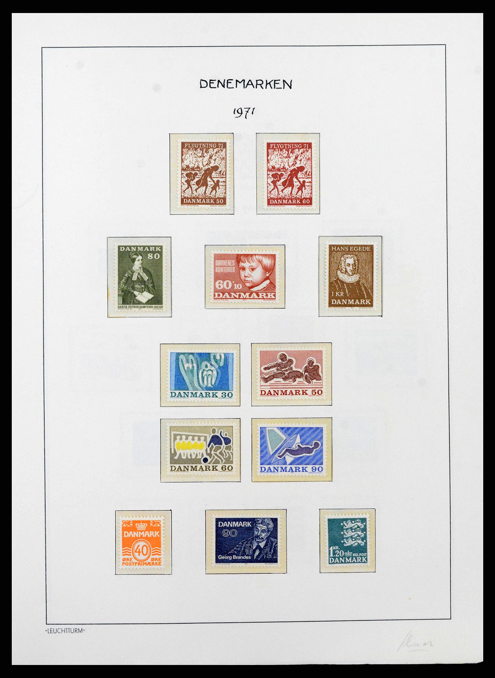 38743 0044 - Postzegelverzameling 38743 Denemarken 1851-1989.