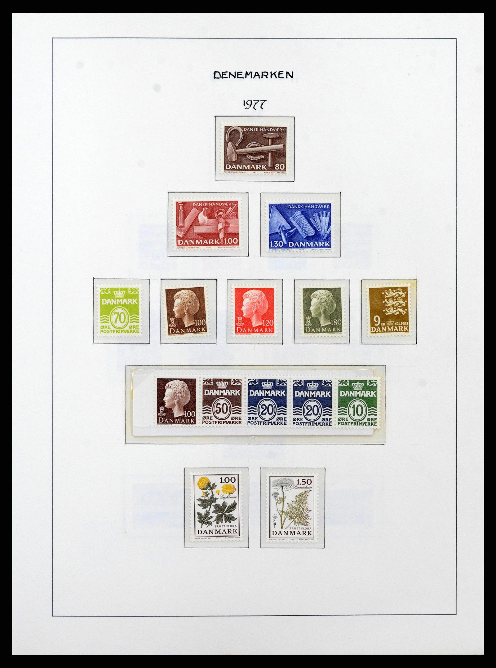 38743 0056 - Postzegelverzameling 38743 Denemarken 1851-1989.