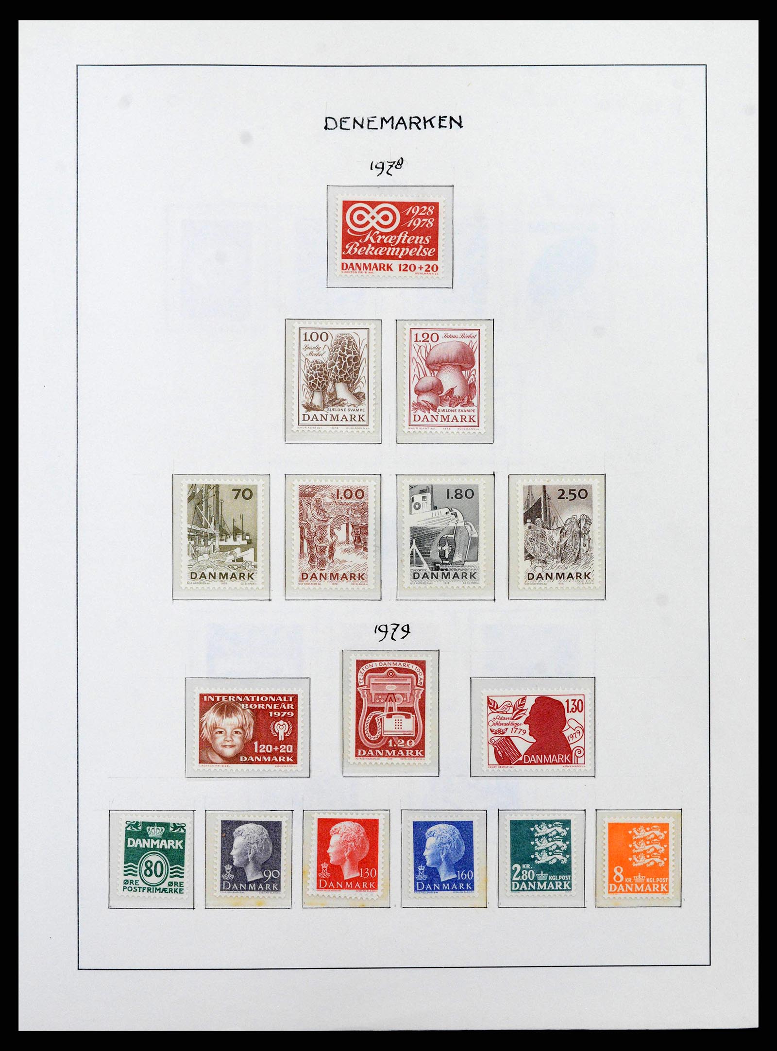 38743 0058 - Postzegelverzameling 38743 Denemarken 1851-1989.
