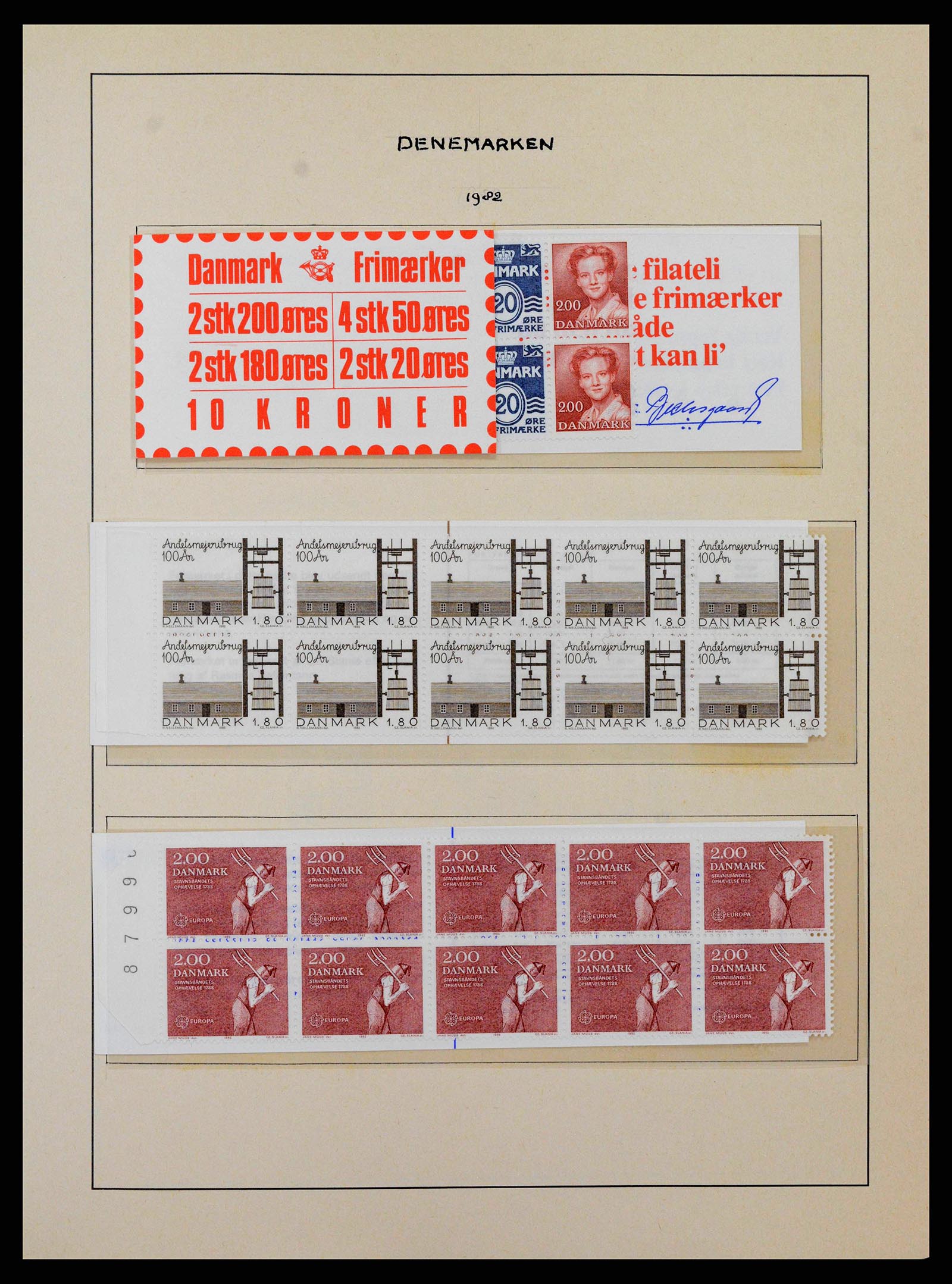 38743 0065 - Postzegelverzameling 38743 Denemarken 1851-1989.