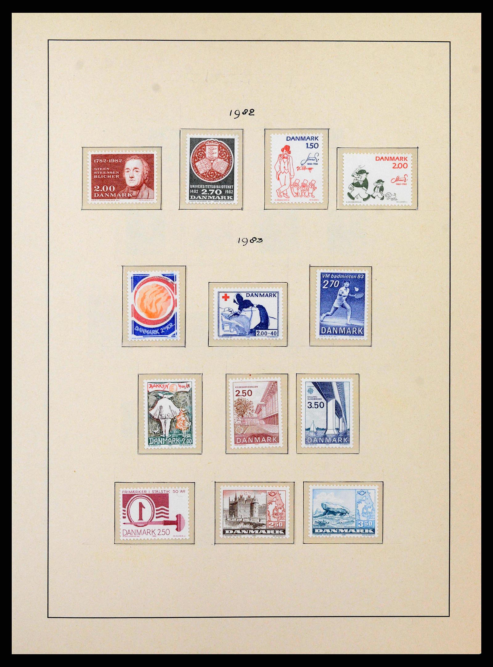 38743 0066 - Postzegelverzameling 38743 Denemarken 1851-1989.