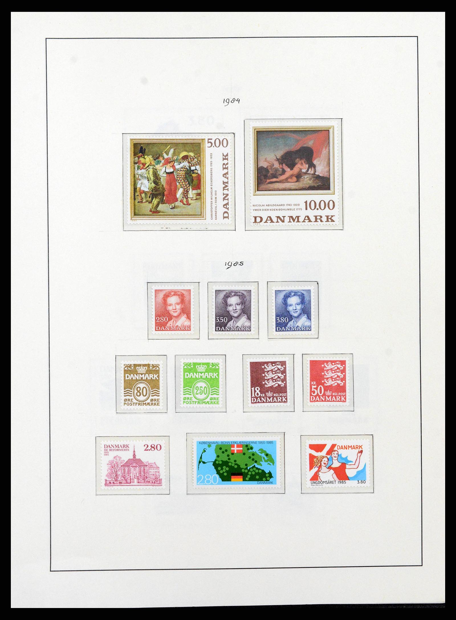 38743 0070 - Postzegelverzameling 38743 Denemarken 1851-1989.