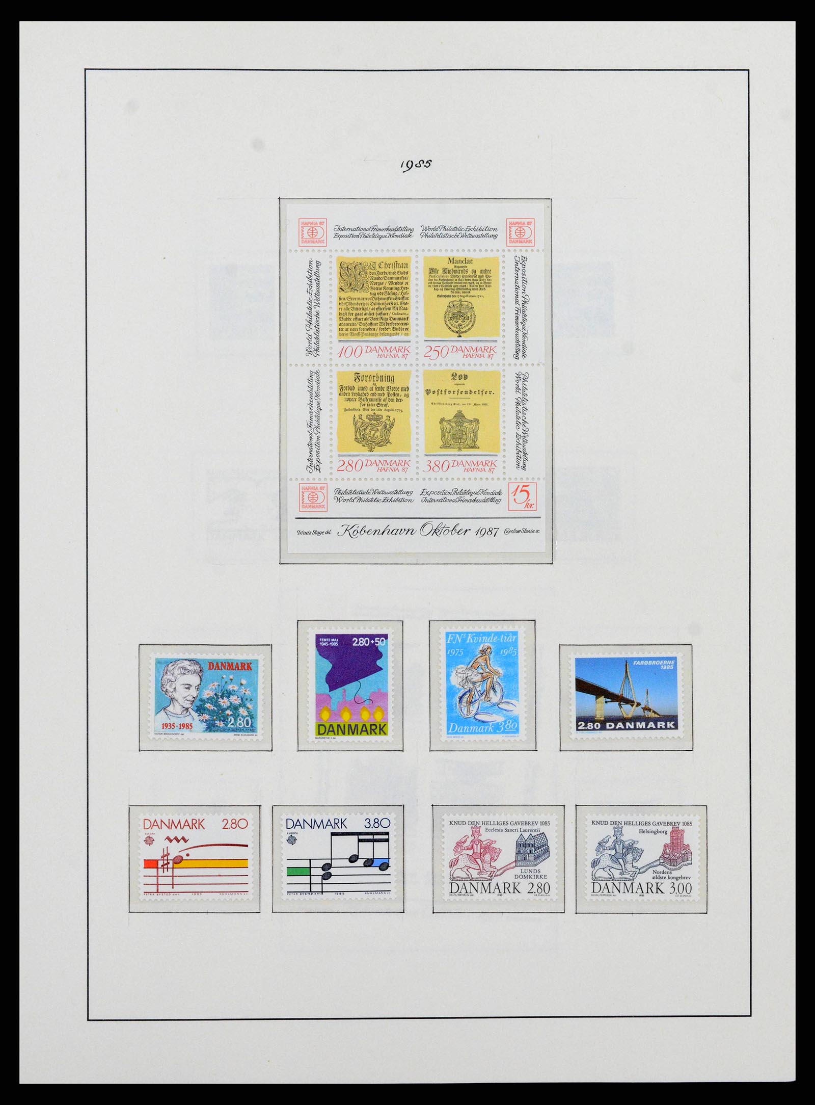 38743 0072 - Postzegelverzameling 38743 Denemarken 1851-1989.