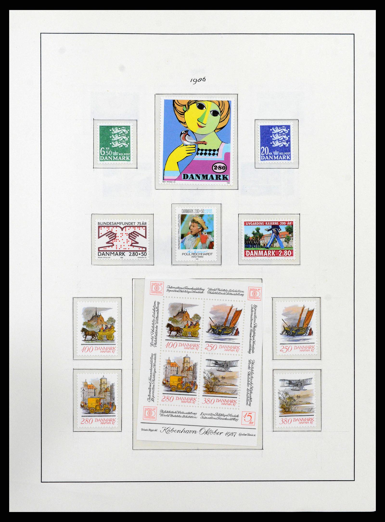 38743 0073 - Postzegelverzameling 38743 Denemarken 1851-1989.
