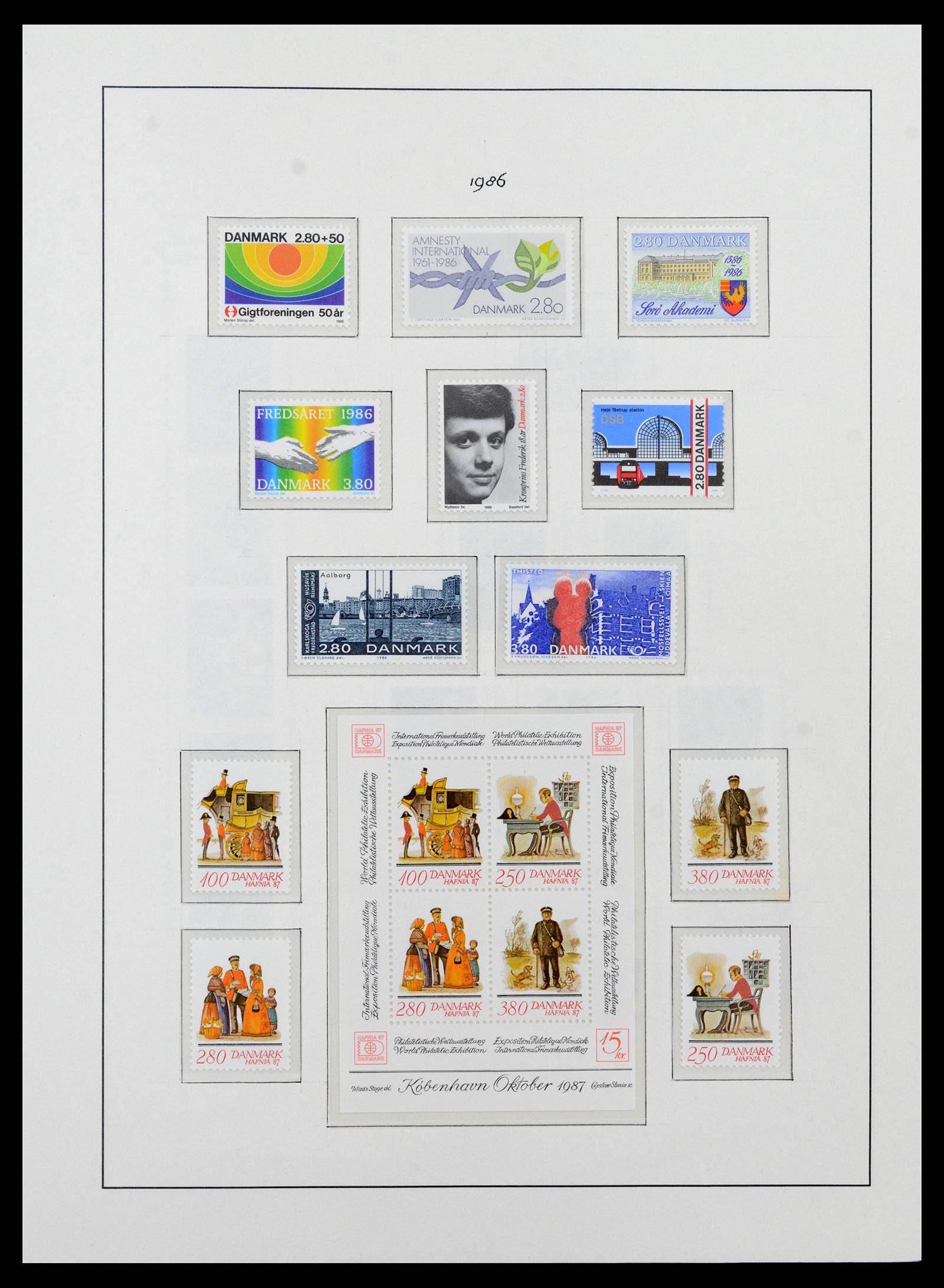 38743 0074 - Postzegelverzameling 38743 Denemarken 1851-1989.
