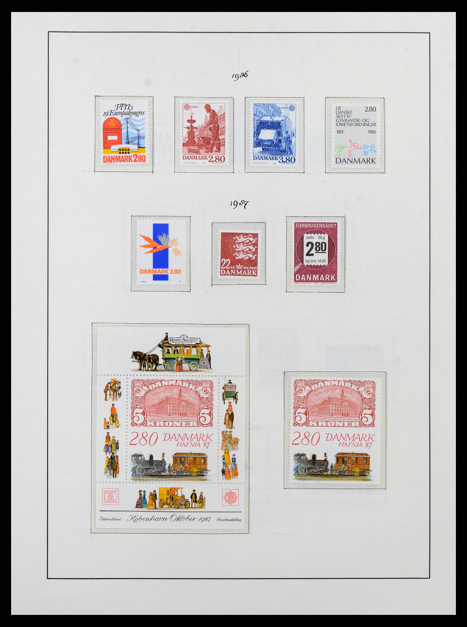 38743 0076 - Postzegelverzameling 38743 Denemarken 1851-1989.