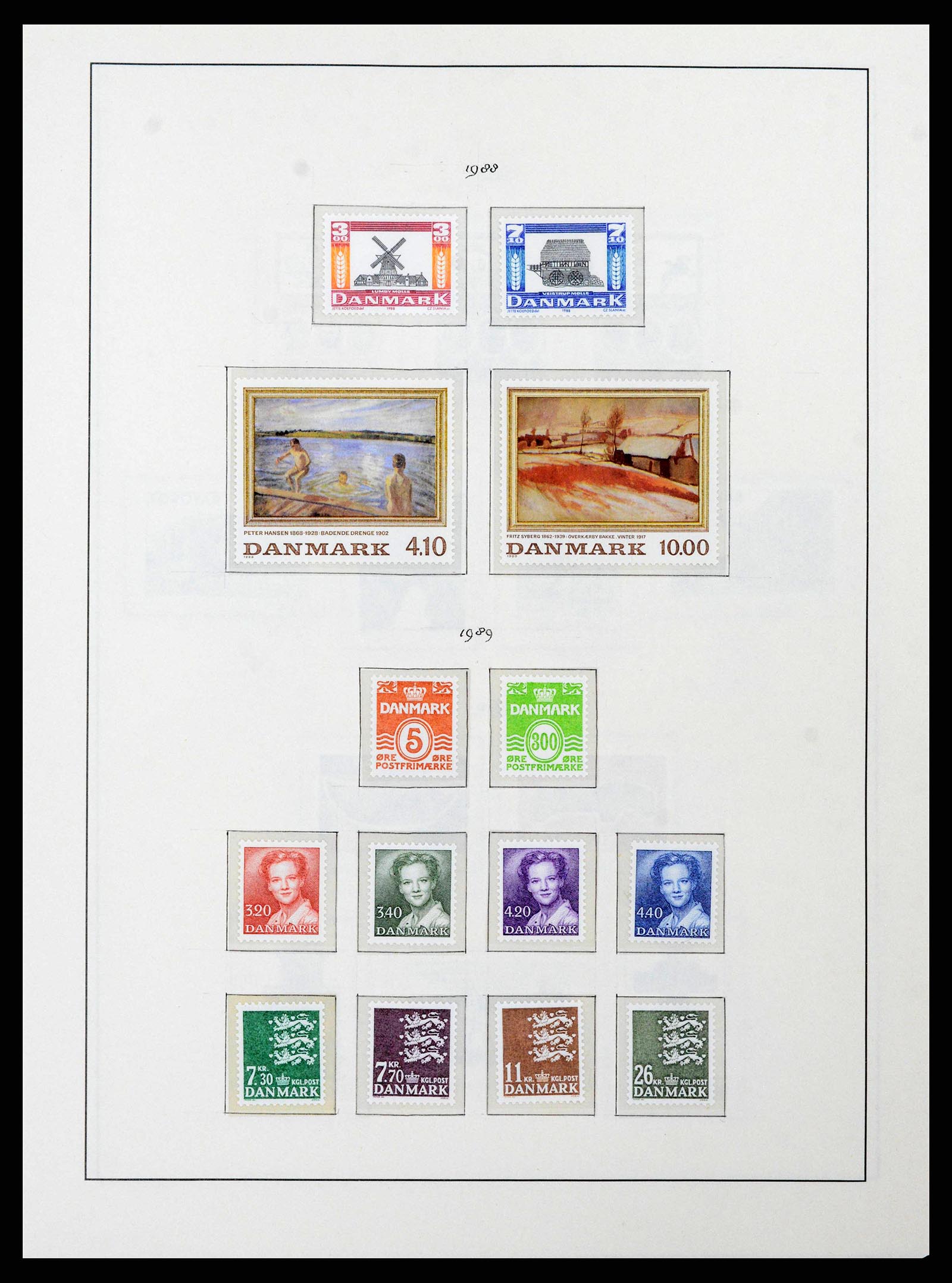 38743 0080 - Postzegelverzameling 38743 Denemarken 1851-1989.