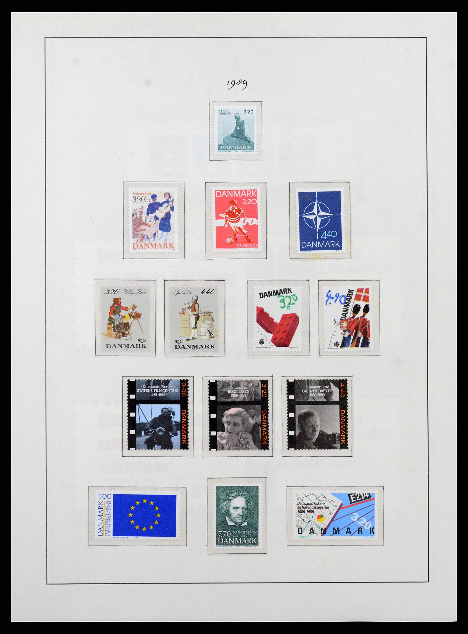 38743 0082 - Postzegelverzameling 38743 Denemarken 1851-1989.