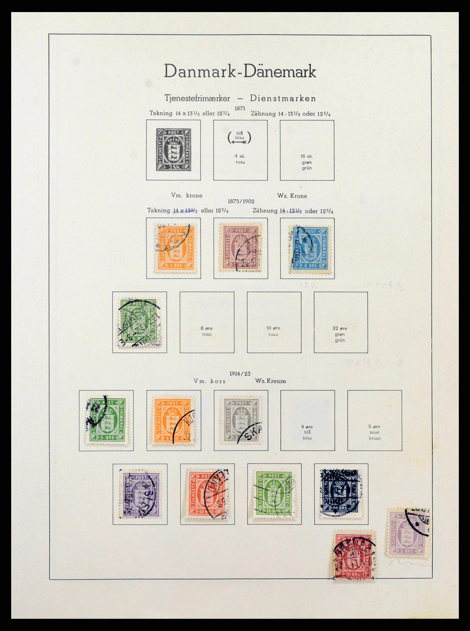 38743 0085 - Postzegelverzameling 38743 Denemarken 1851-1989.